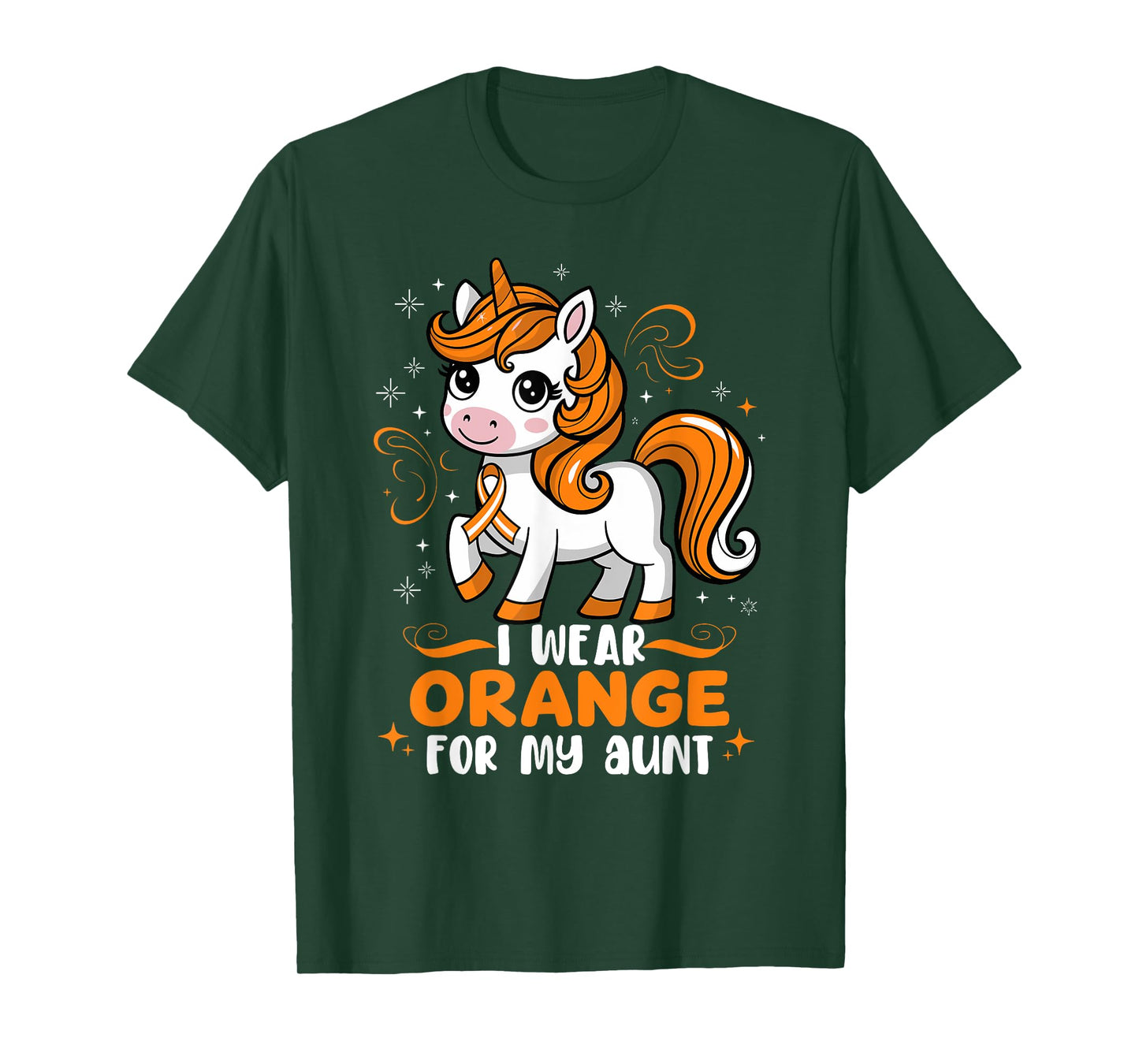 MS Awareness Unicorn I Wear Orange for Support Aunt Auntie T-Shirt