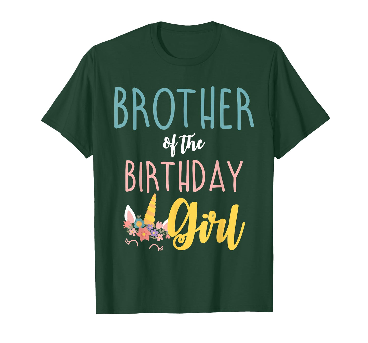 Brother Of The Birthday Girl Brother Gifts Unicorn Birthday T-Shirt