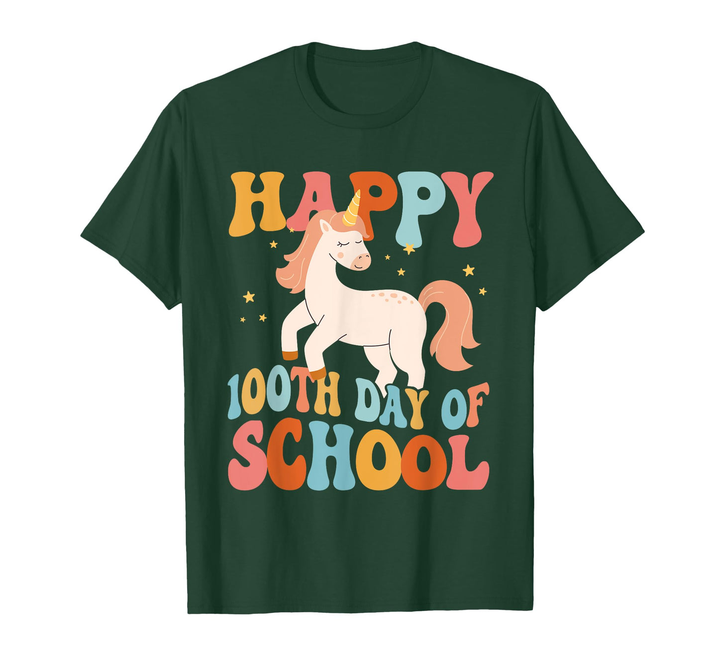Happy 100th Day Of School Unicorn Teachers Kids Students T-Shirt