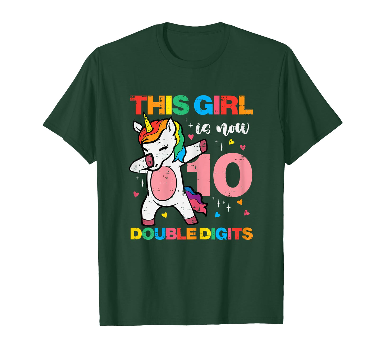 10th Birthday Unicorn Dab This Girl 10 Years Old Bday Party T-Shirt
