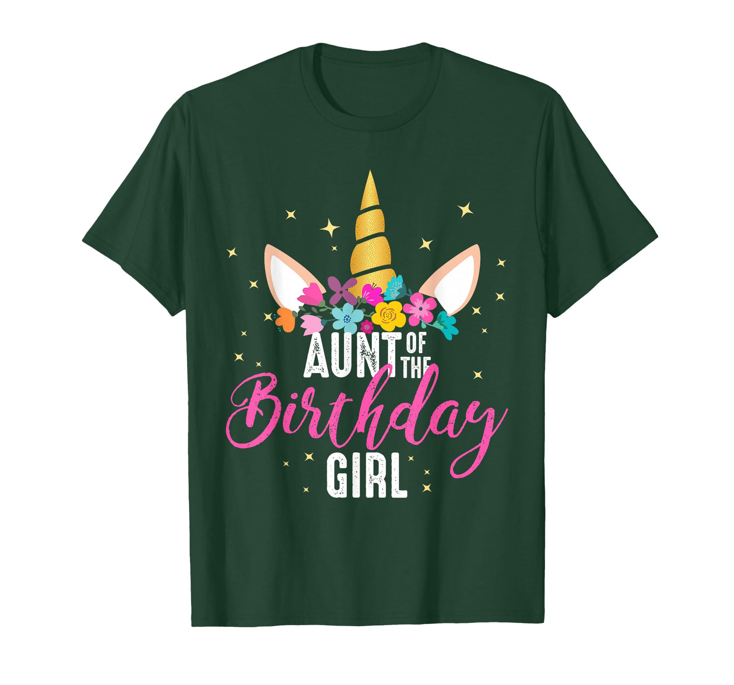 Aunt Of The Birthday Girl Aunt Gift Unicorn Birthday T-Shirt