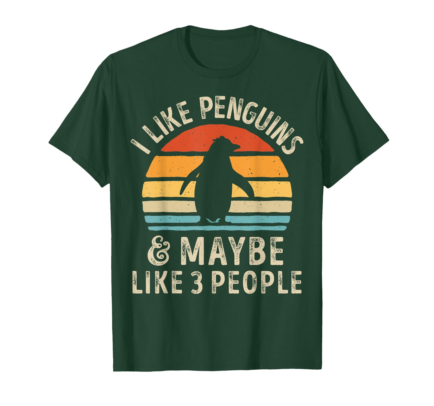 I Like Penguins and Maybe 3 People Funny Penguin Retro Bird T-Shirt