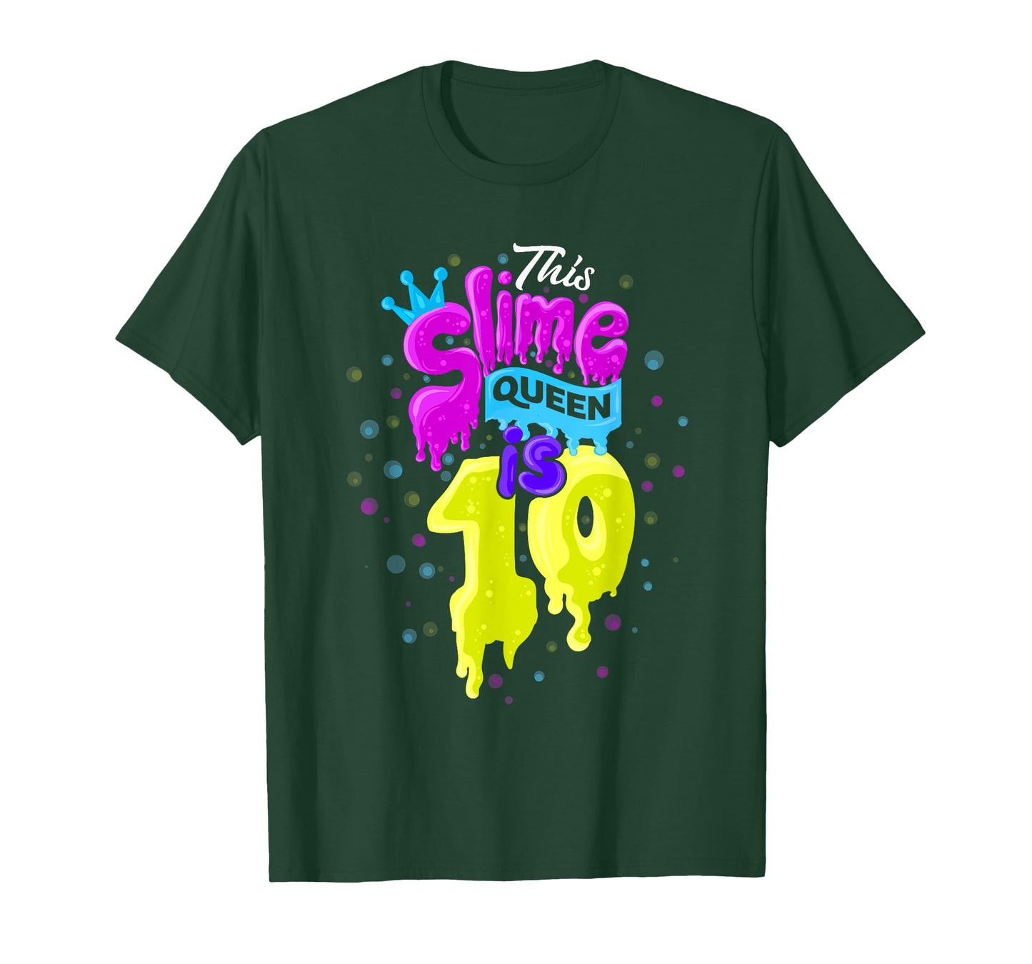 Slime Queen T-Shirt 10th Birthday Slime Shirt 10 T-Shirt
