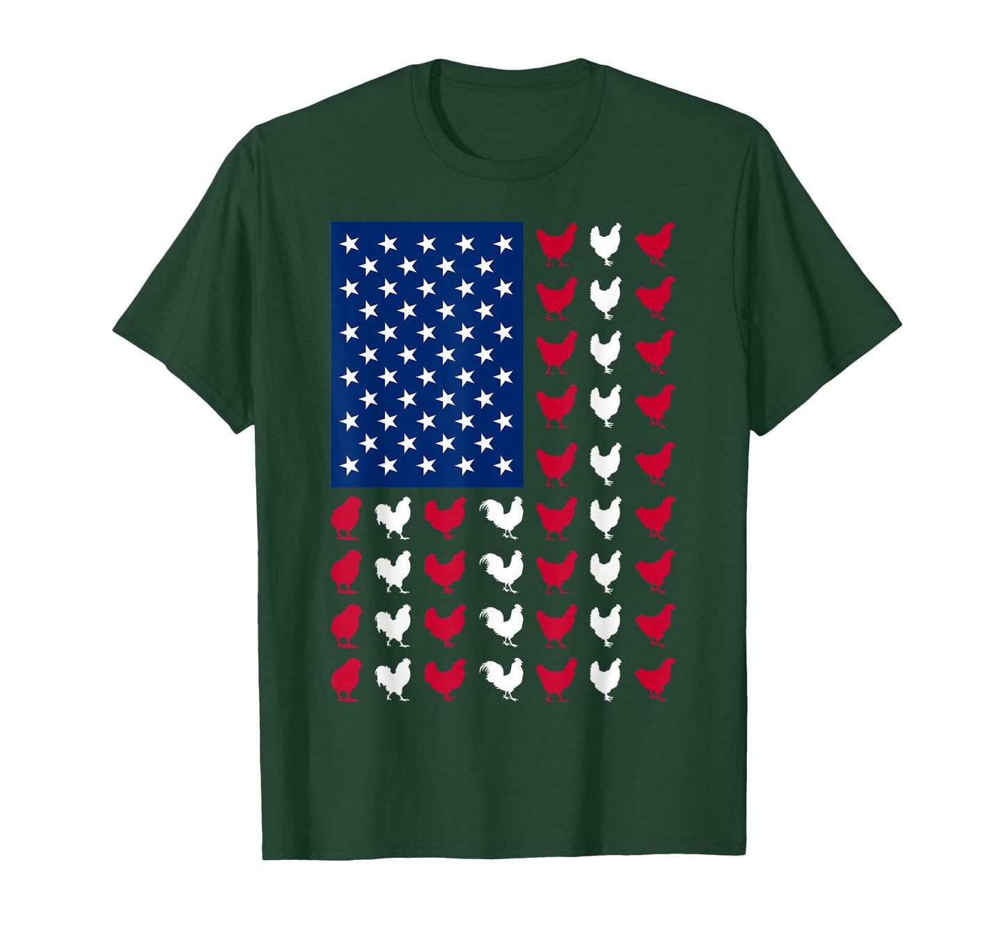 4th of July Chicken Lovers Funny USA American Flag Patriotic T-Shirt