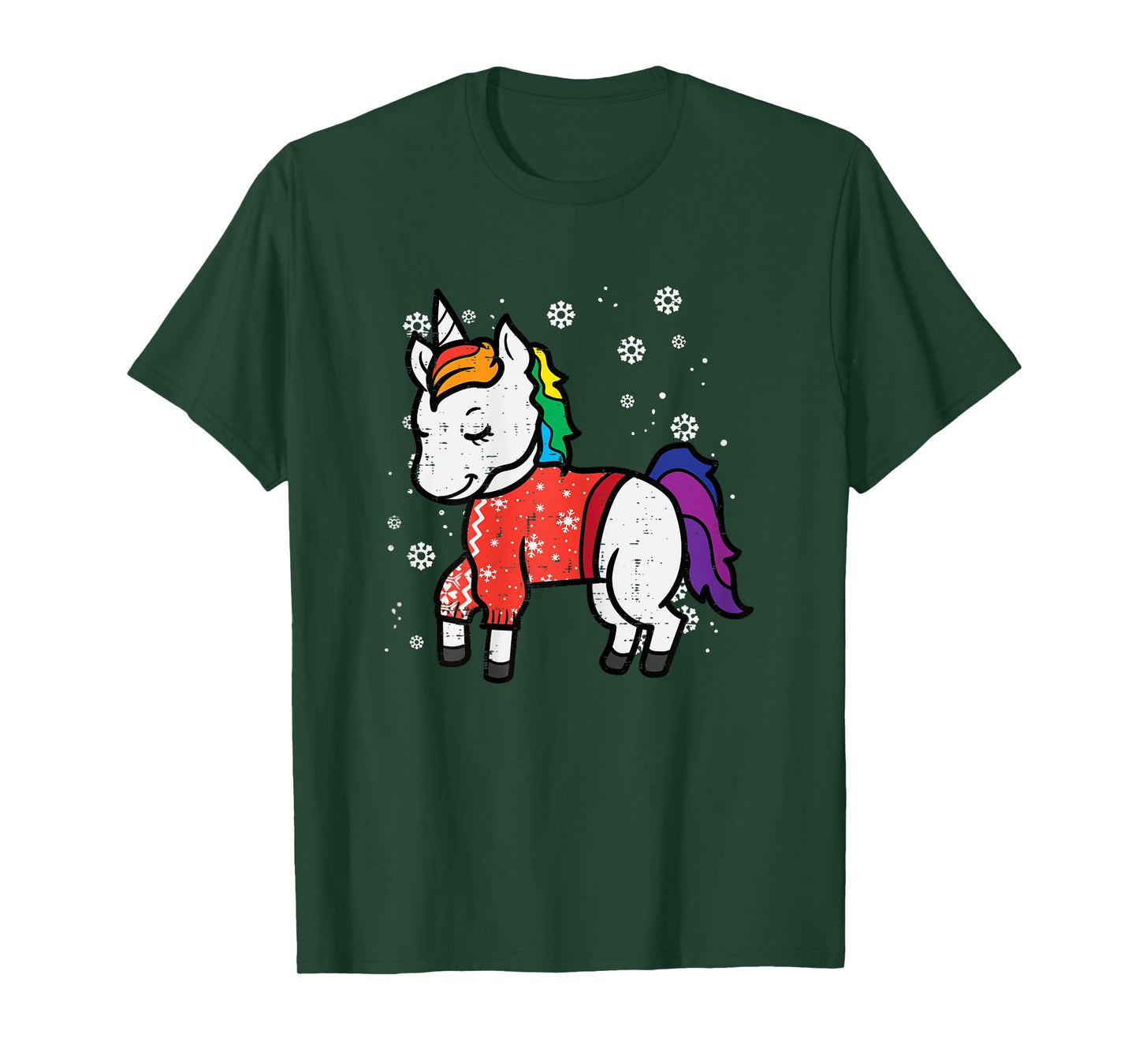 Unicorn Ugly Christmas Sweater Xmas Toddler Girls Kids Women T-Shirt