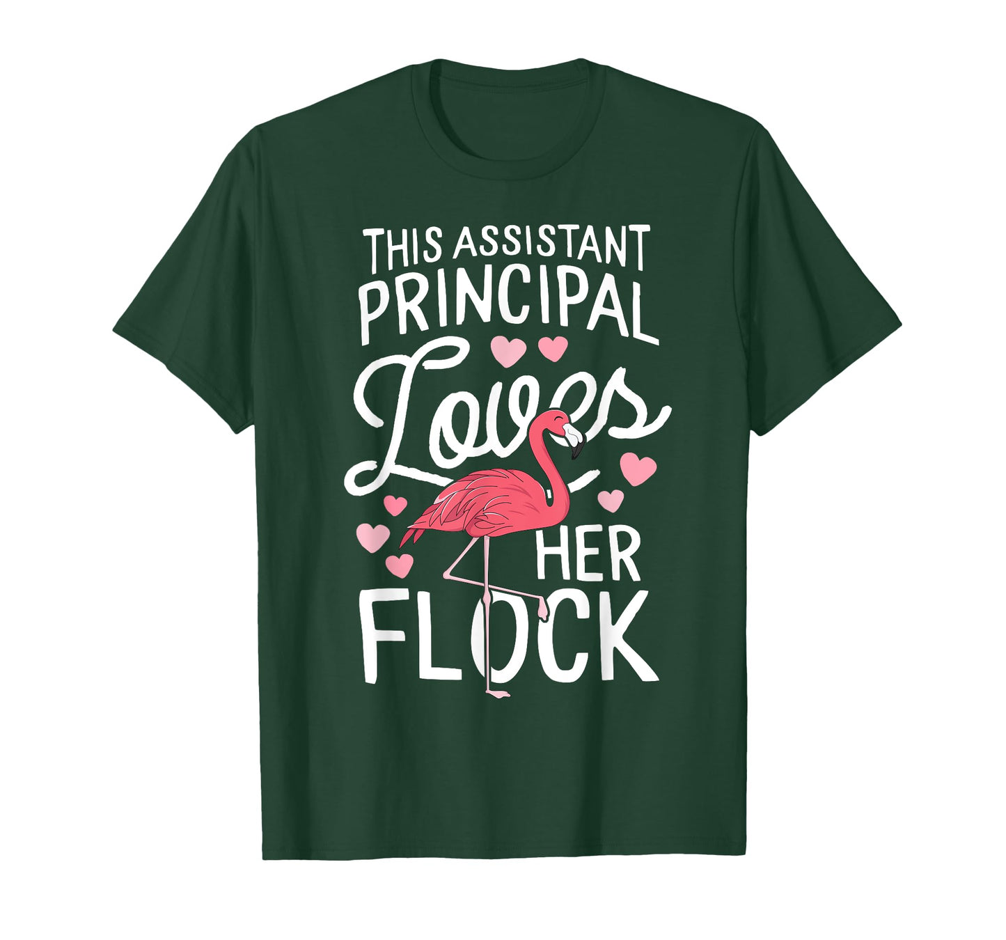 This Assistant Principal Loves Her Flock Flamingo Teacher Men Women Kids T-Shirt