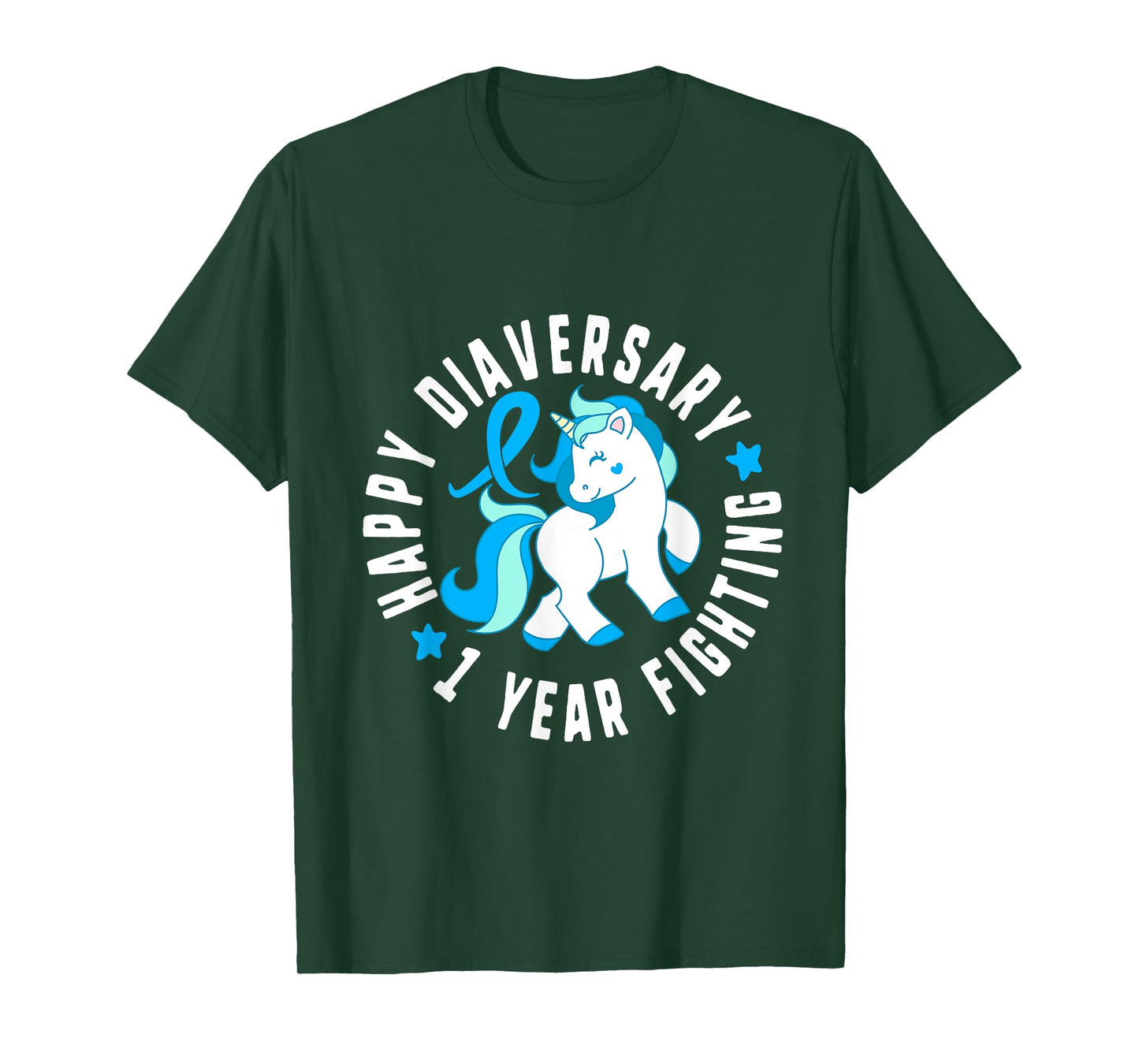 Happy Diaversary 1 Year Fighting Diabetes T1 Awareness Cute T-Shirt