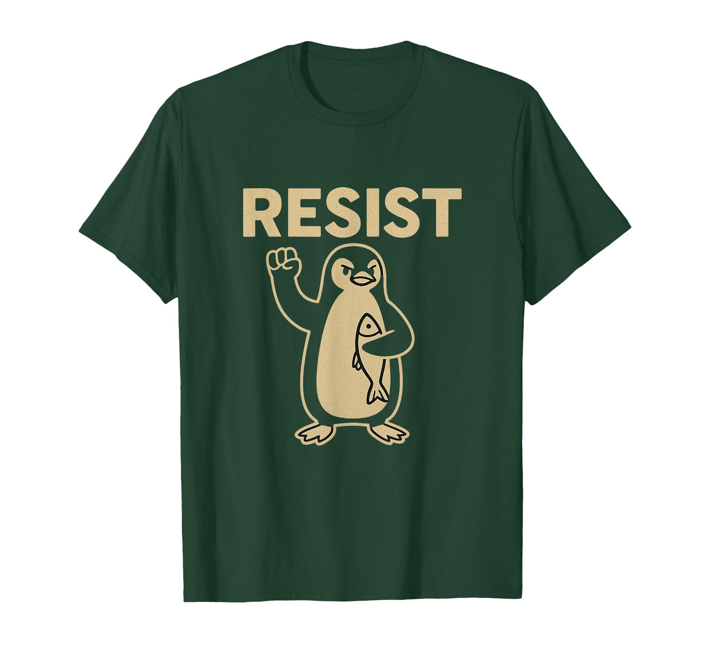 Funny Vintage Resist Penguin Activism Graphic Design T-Shirt
