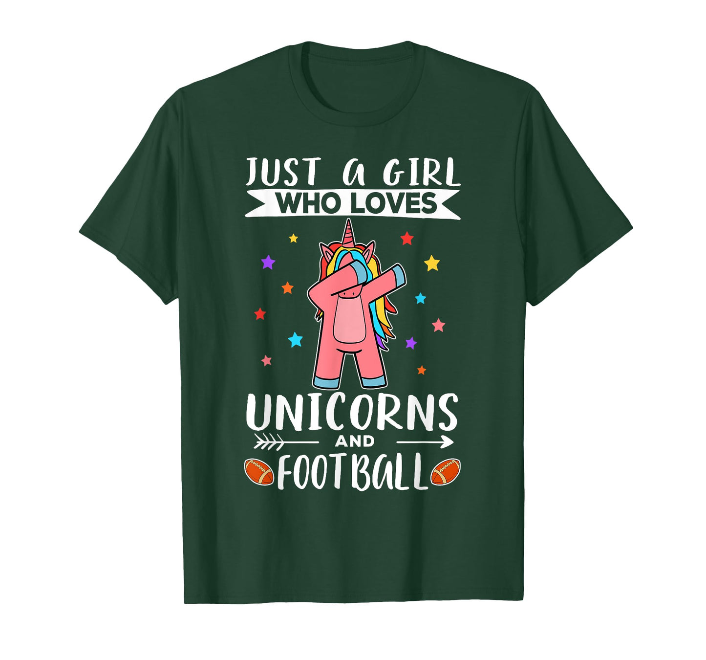 Just A Girl Who Loves Unicorns And Football Unicorn T-Shirt