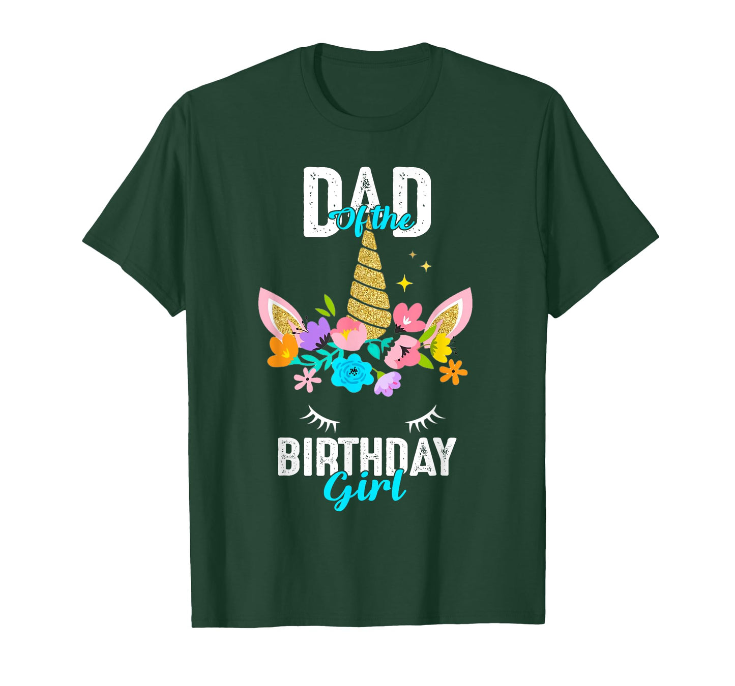 Dad of the Birthday Girl Tshirt Unicorn Birthday Matching T-Shirt
