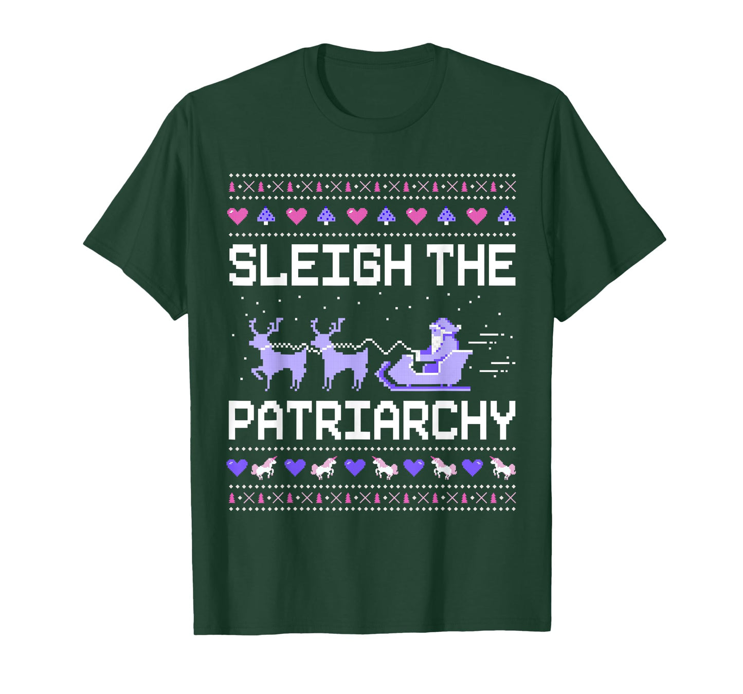 The Patriarchy Feminist Feminism Ugly Christmas Sleigh T-Shirt