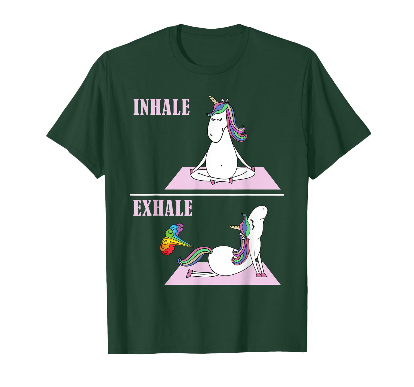 Unicorn Yoga Inhale Exhale Fart Funny T-Shirt