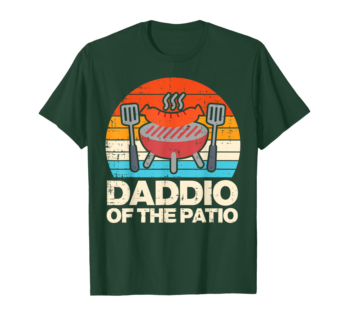 Daddio Of The Patio Sunset Retro Grilling Daddy Dad Papa Men T-Shirt