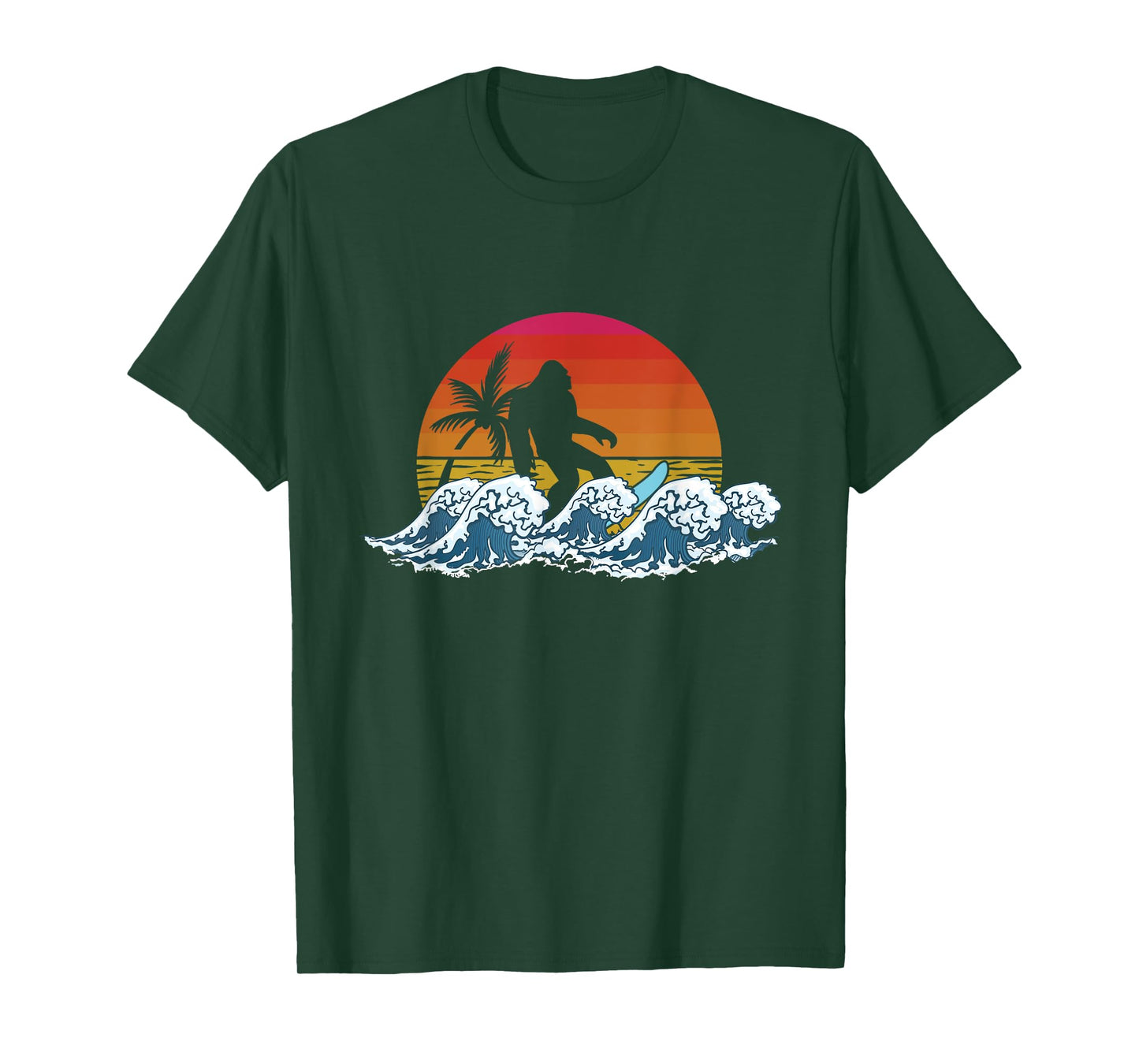 Retro Yeti Sasquatch Bigfoot Surfer | Surfing Summer T-Shirt