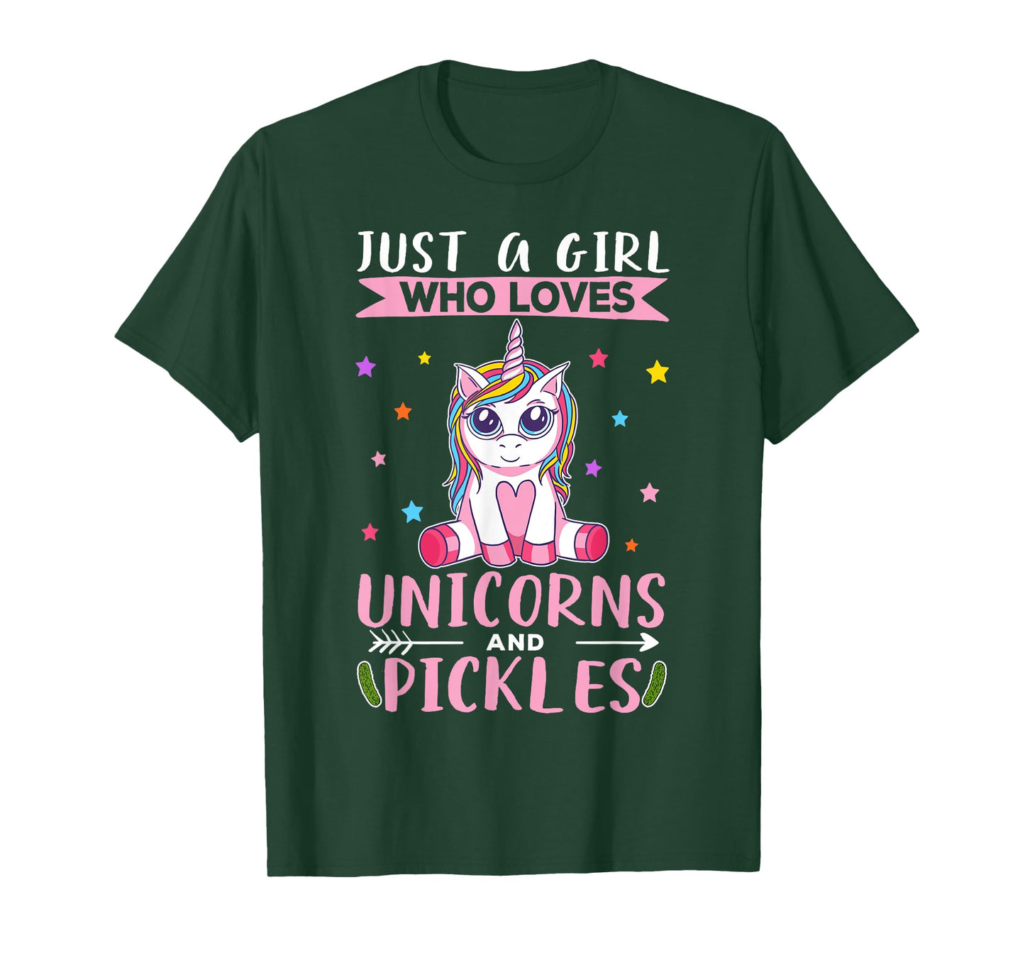 Just A Girl Who Loves Unicorns And Pickles Unicorn T-Shirt