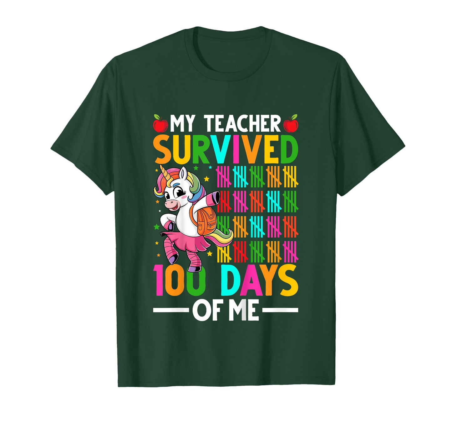 Kids My Teacher Survived 100 Days of Me 100th Day Of School Girls T-Shirt