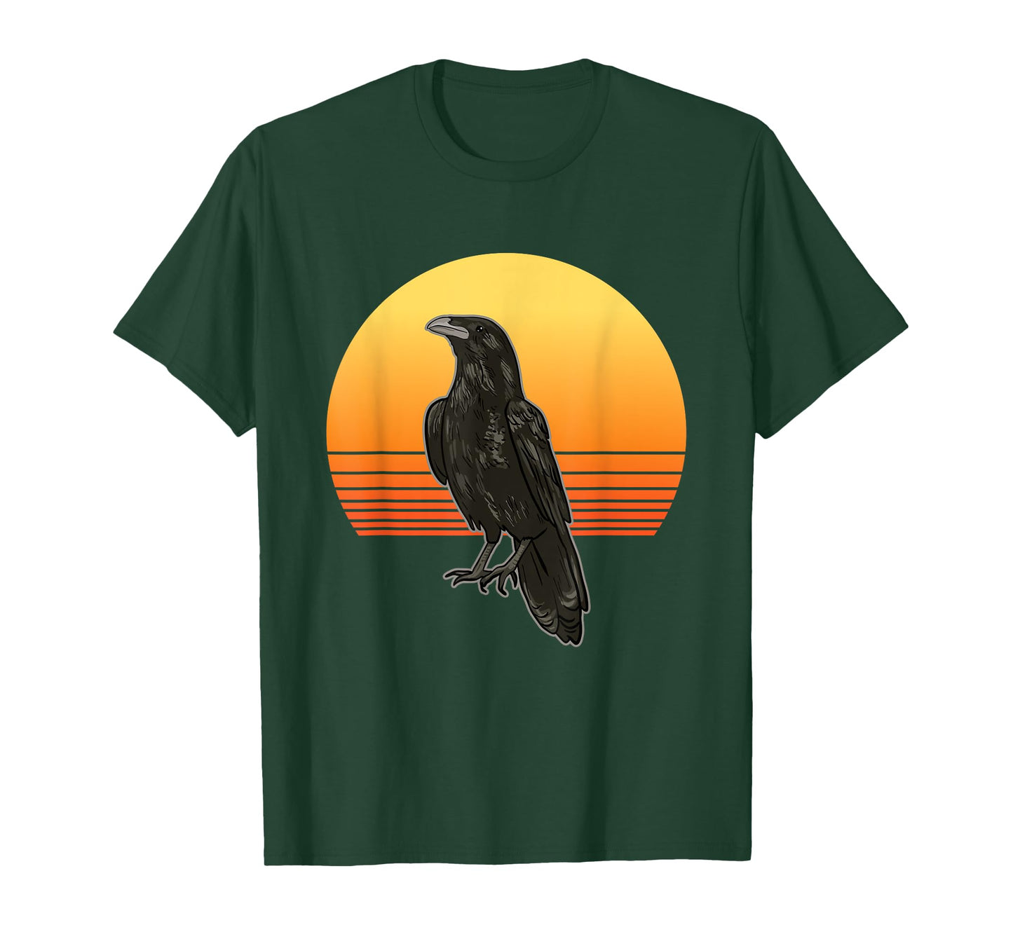 Retro Crow Bird Sun for Crow and Raven Lovers T-Shirt
