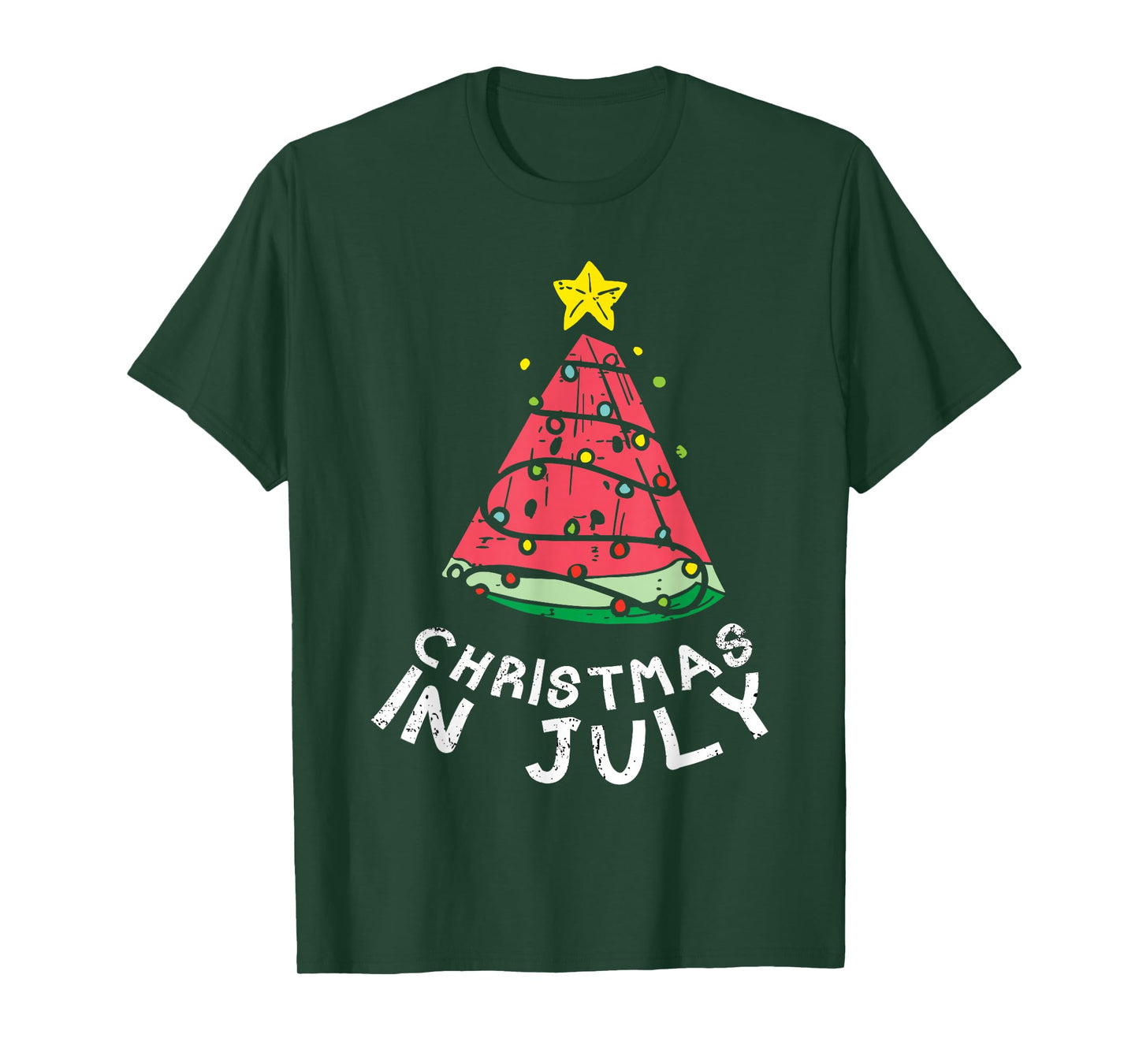 Christmas In July Watermelon Xmas Tree Summer Men Women Kids T-Shirt