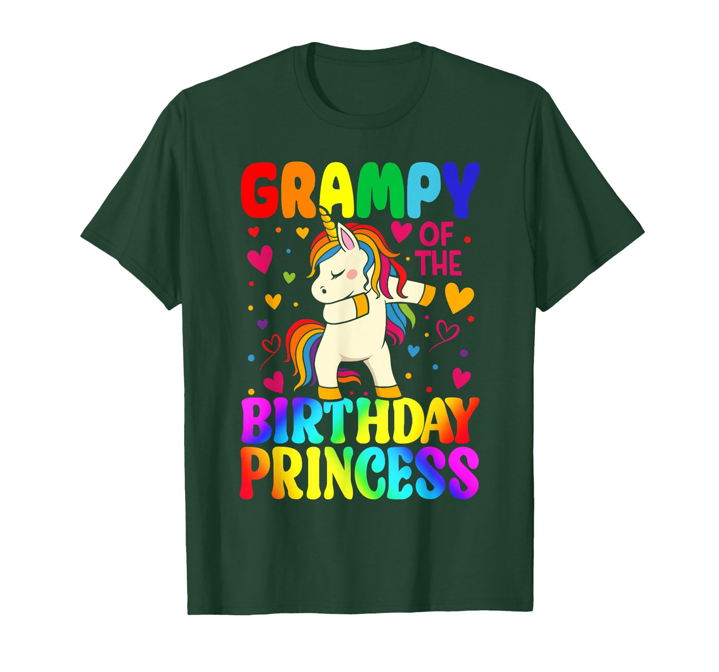 Grampy Of The Birthday Princess Unicorn Matching Family T-Shirt