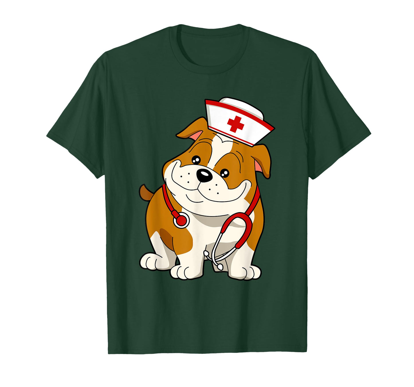 Bulldog Dog Nurse appreciation International Nurse Day Men Women Kids T-Shirt