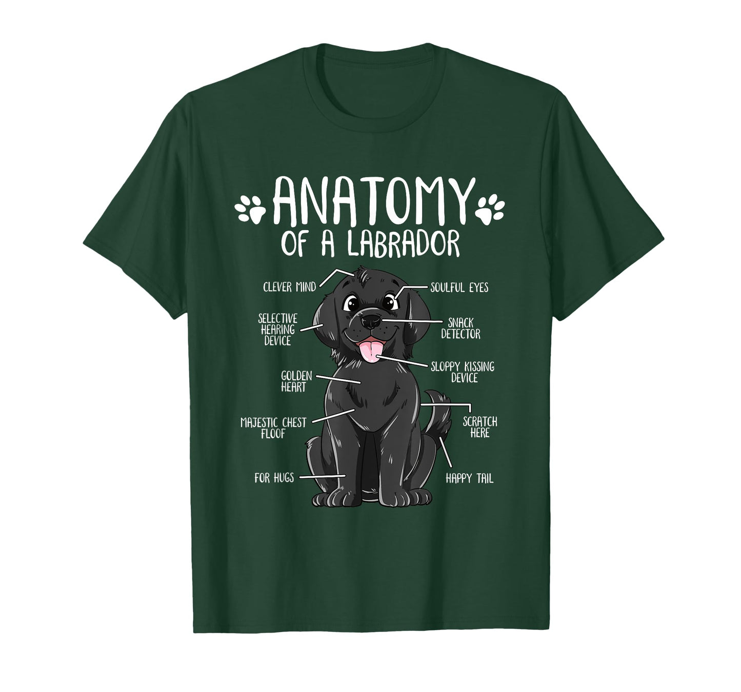 Funny Anatomy Labrador Retriever Black Lab Dog Owner T-Shirt