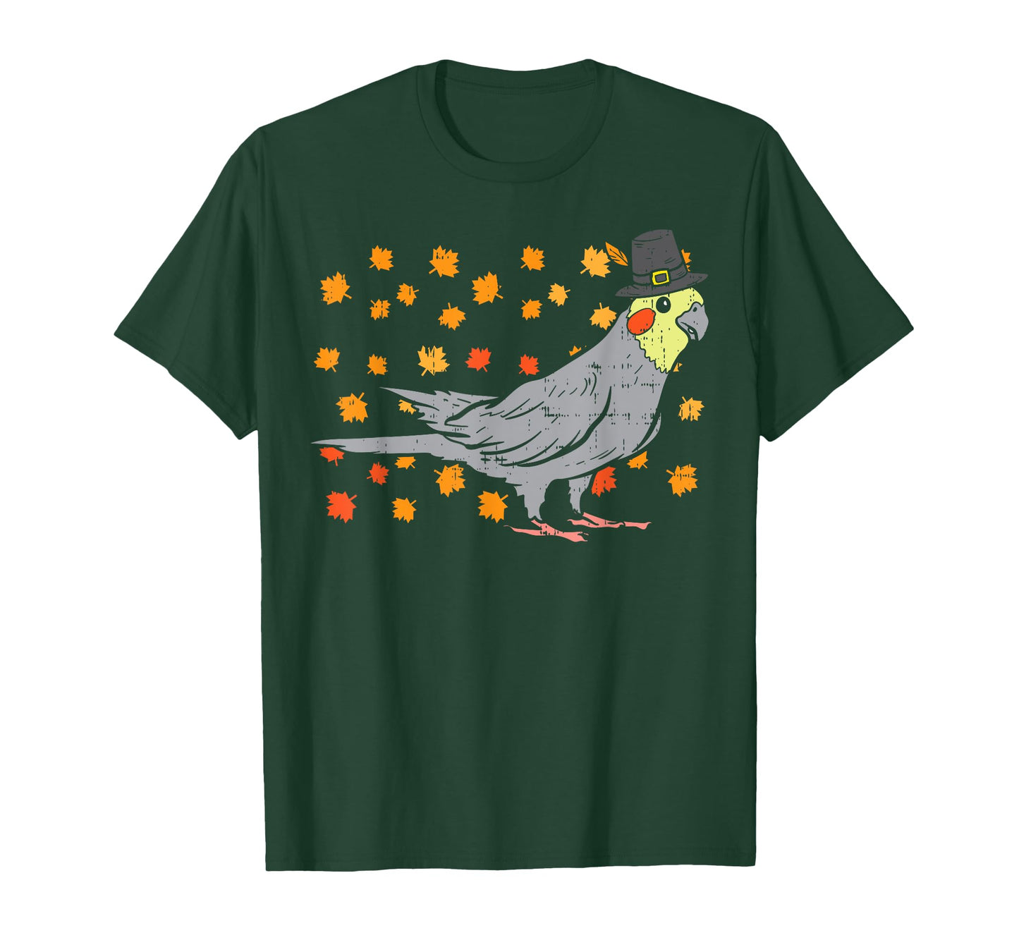 Pilgrim Cockatiel Bird Thanksgiving Fall Autumn Animal Gift T-Shirt