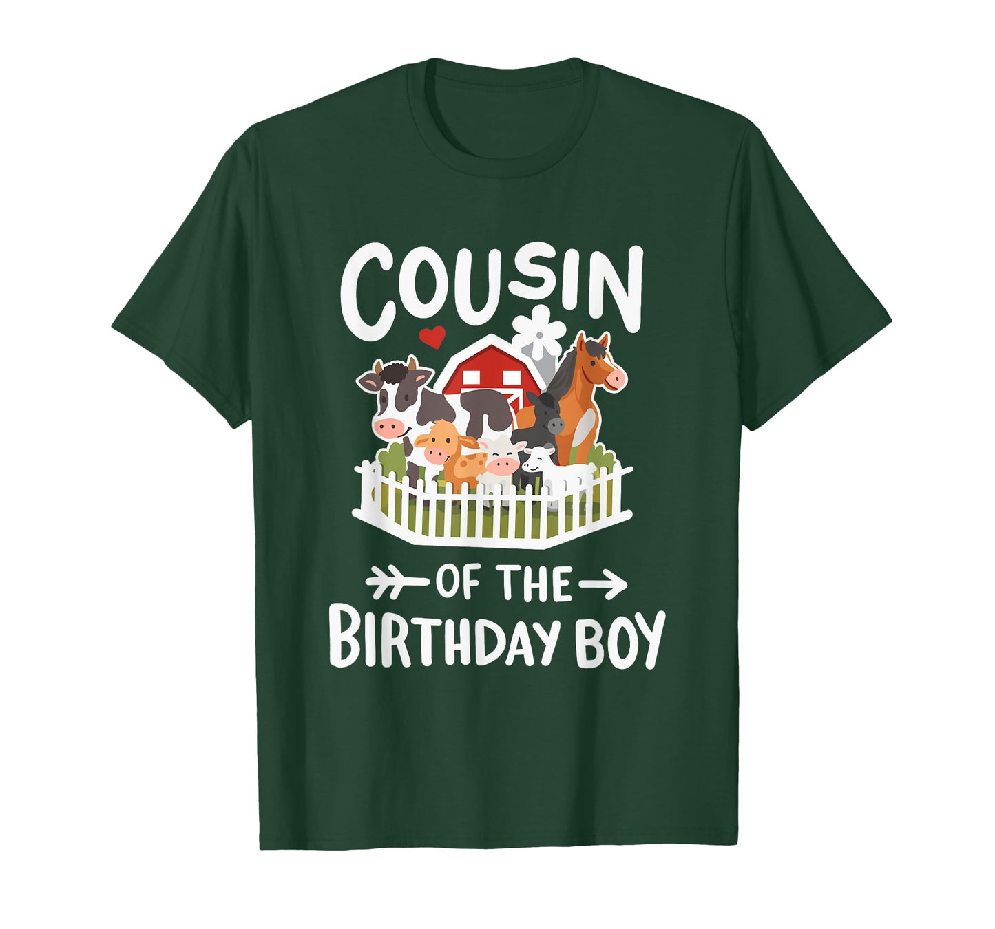Cousin Of The Birthday Boy Farm Animals Bday Family Matching T-Shirt
