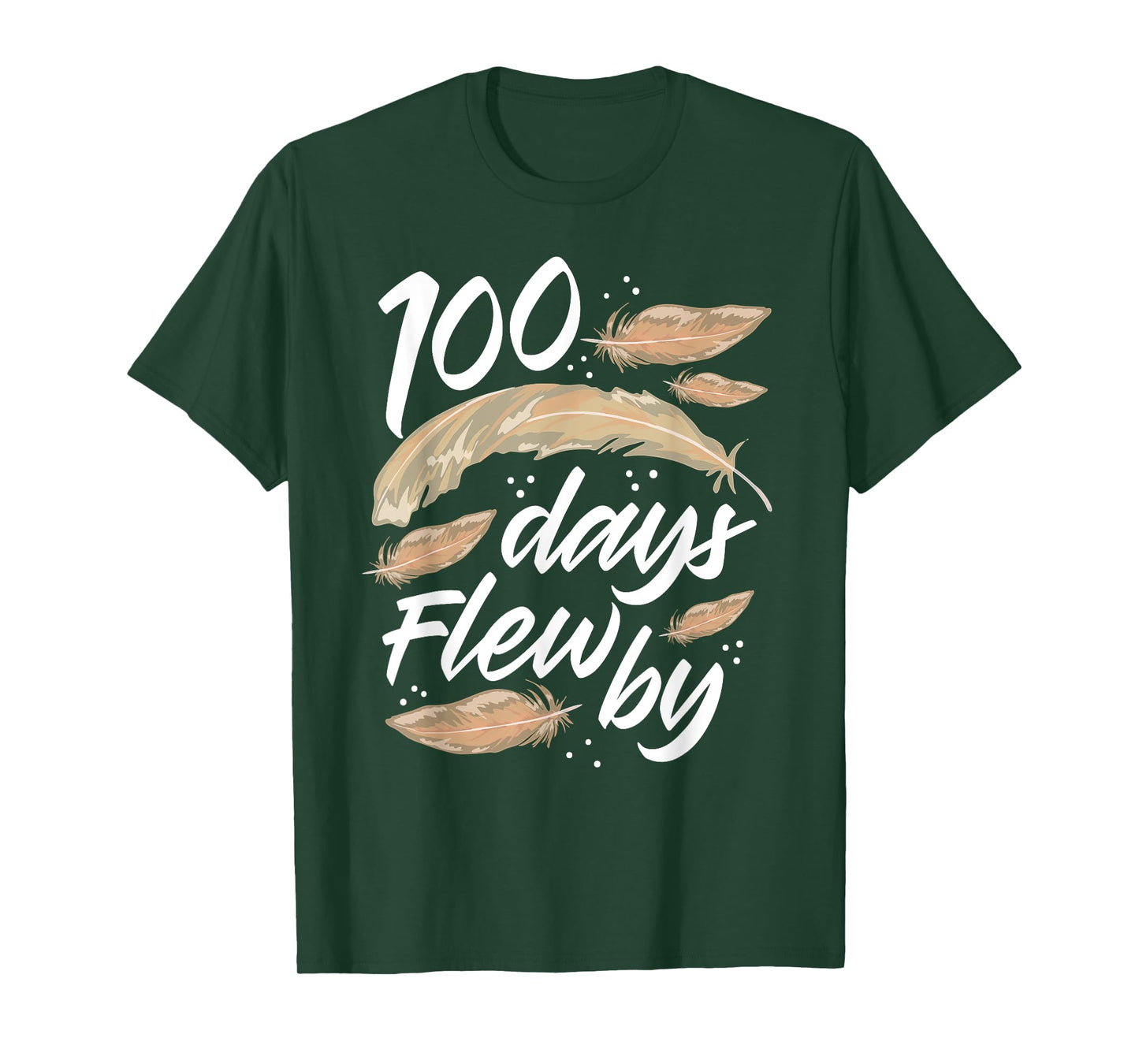 100 Days Of School Flew By Bird Feather 100th Day Cute T-Shirt
