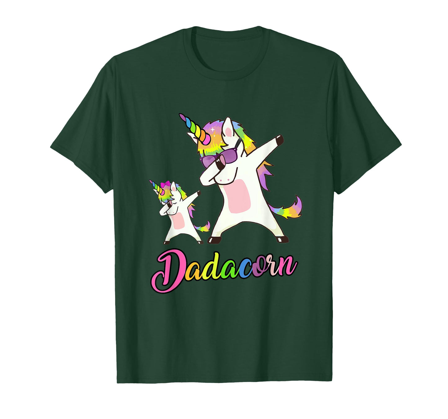 Dadacorn Funny Unicorn Daddy Unicorn Girl and Father T-Shirt