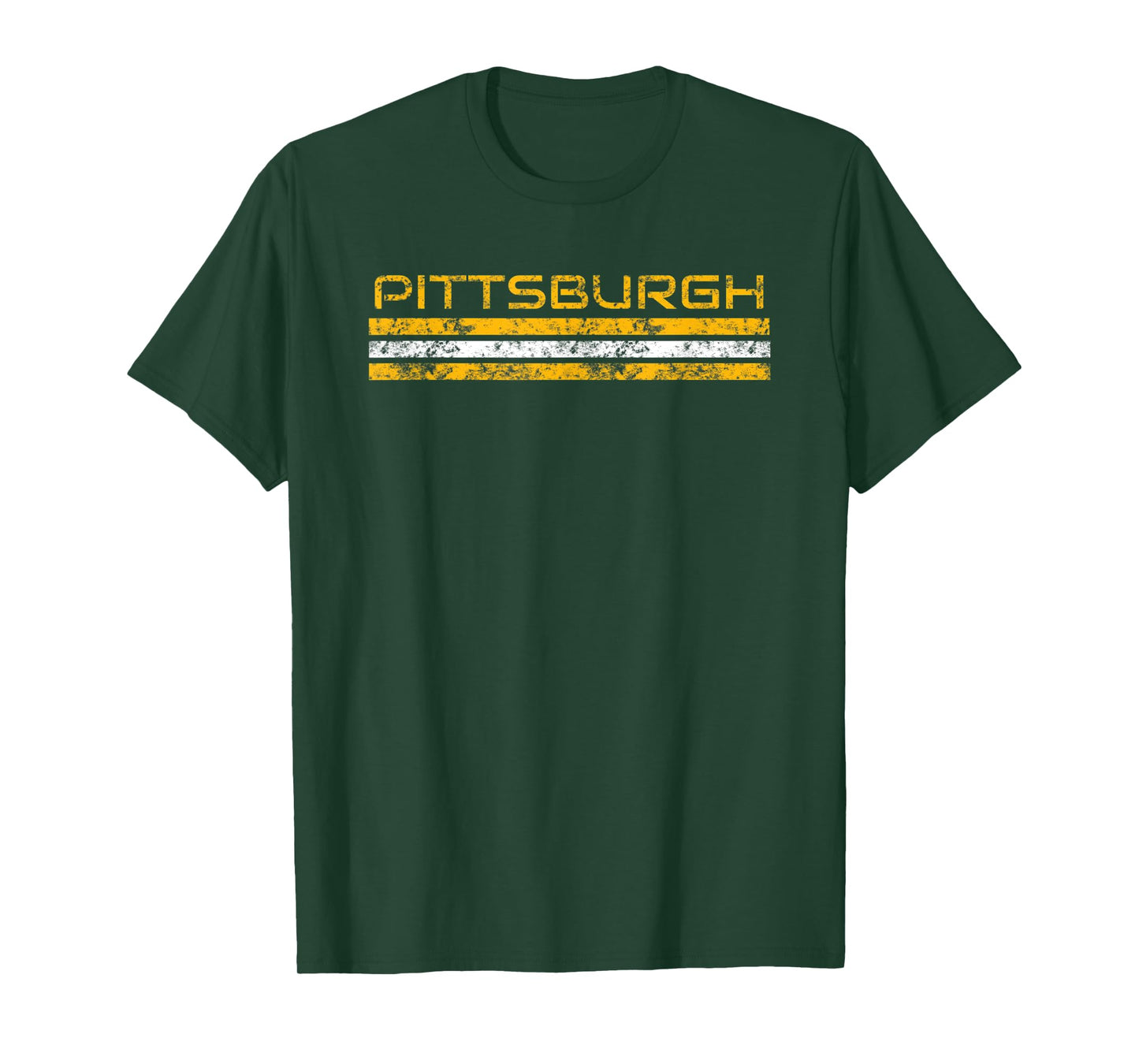 Pittsburgh Pennsylvania Vintage Three Stripe Weathered T-Shirt