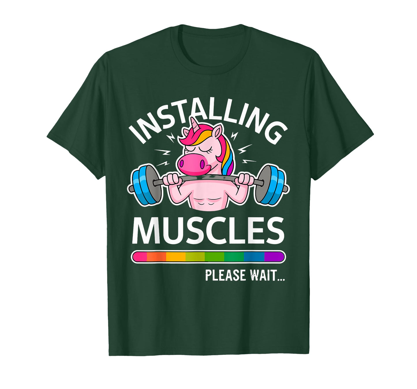 Funny Cute Unicorn Workout Gym Fitness Weightlifting T-Shirt