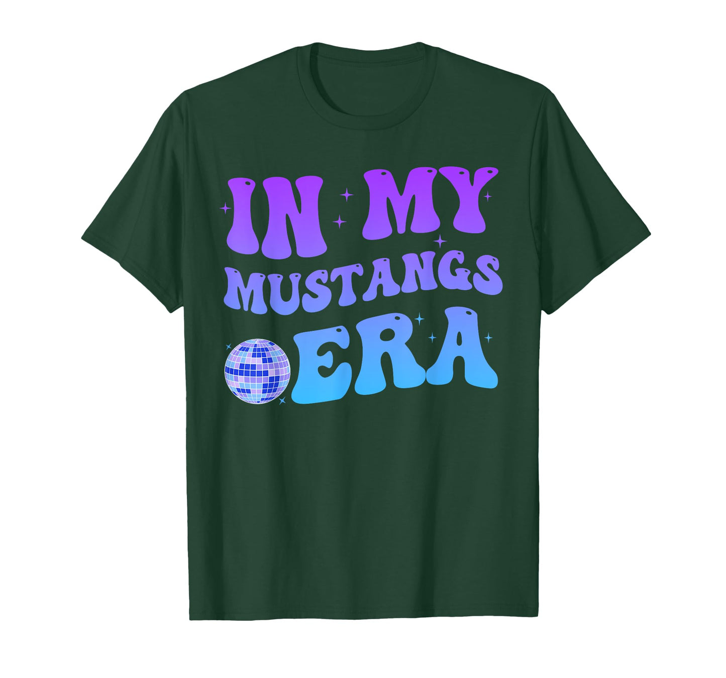 In My Mustangs Era Back to School Spirit Game Retro Groovy T-Shirt