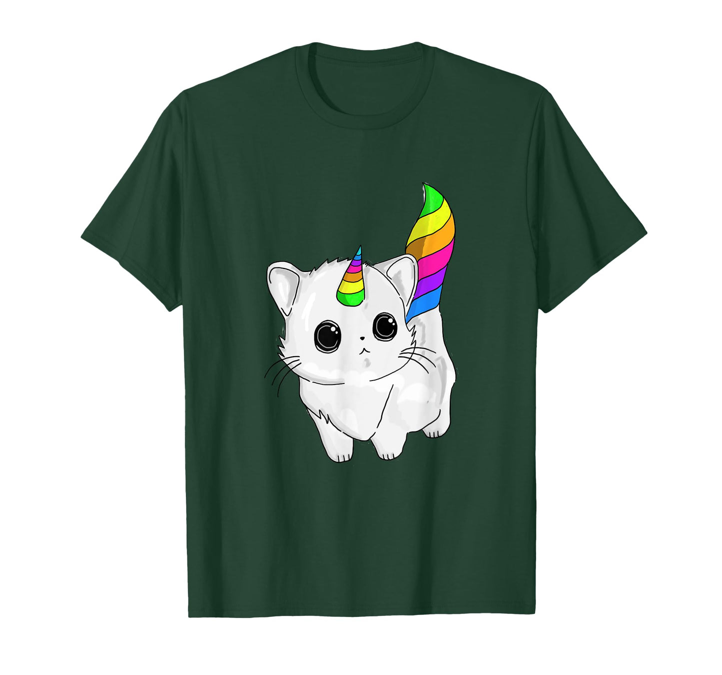 Caticorn Tshirt Unicorn Cat Shirt Rainbow Girls Boys Adults T-Shirt