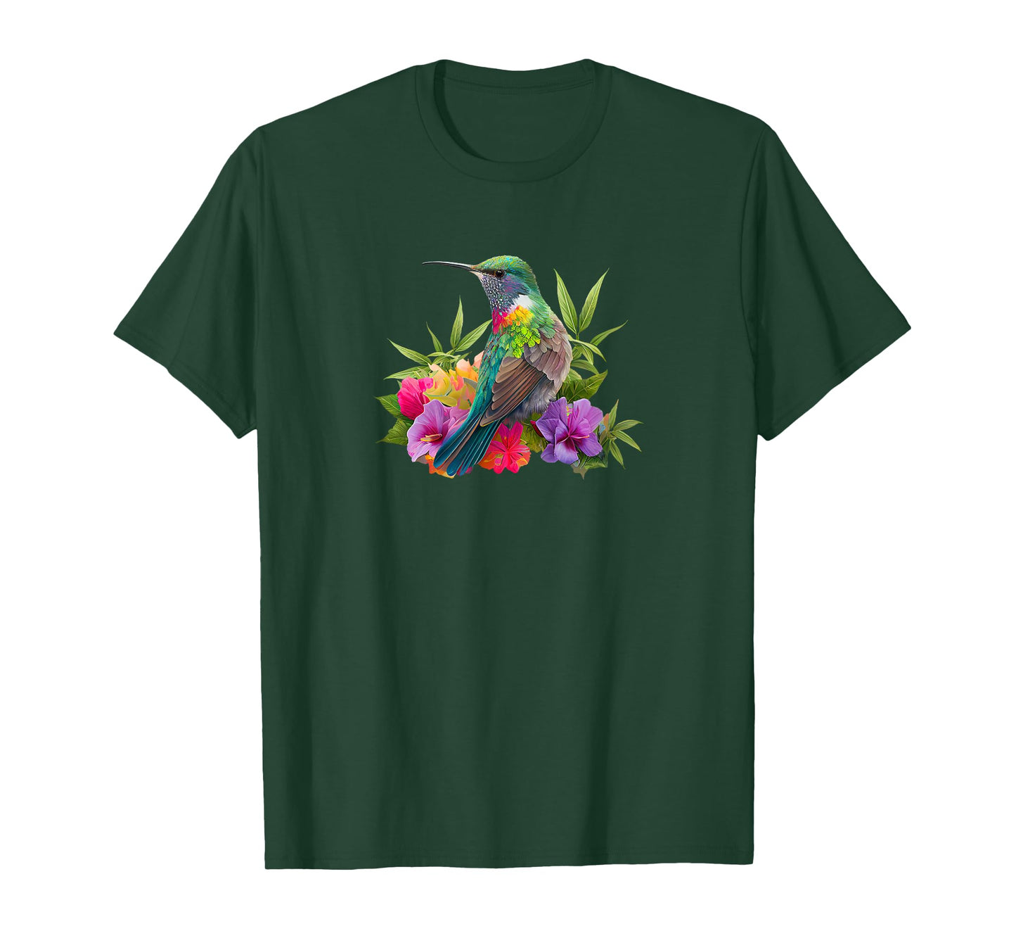 Backyard Bird Watchers Birder Birding Flowers Hummingbird T-Shirt