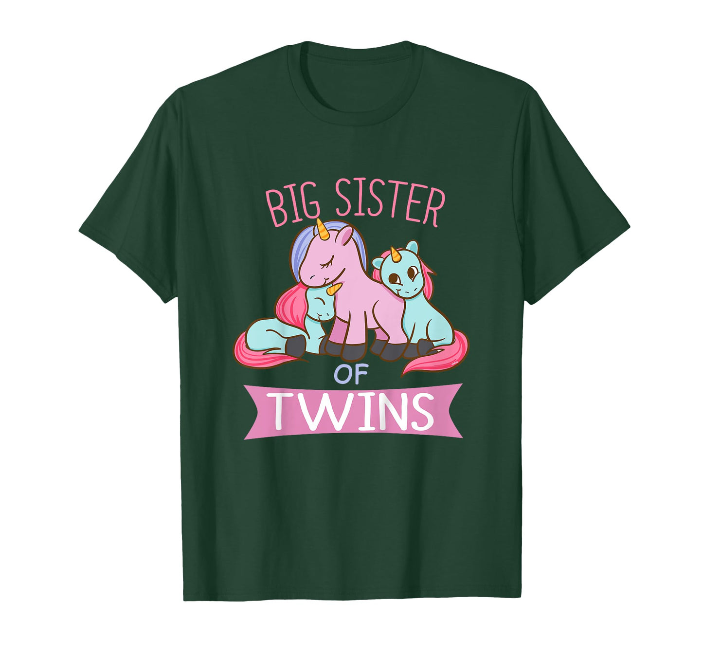 Big Sister of Twins T-Shirt Unicorn Twin T-Shirt