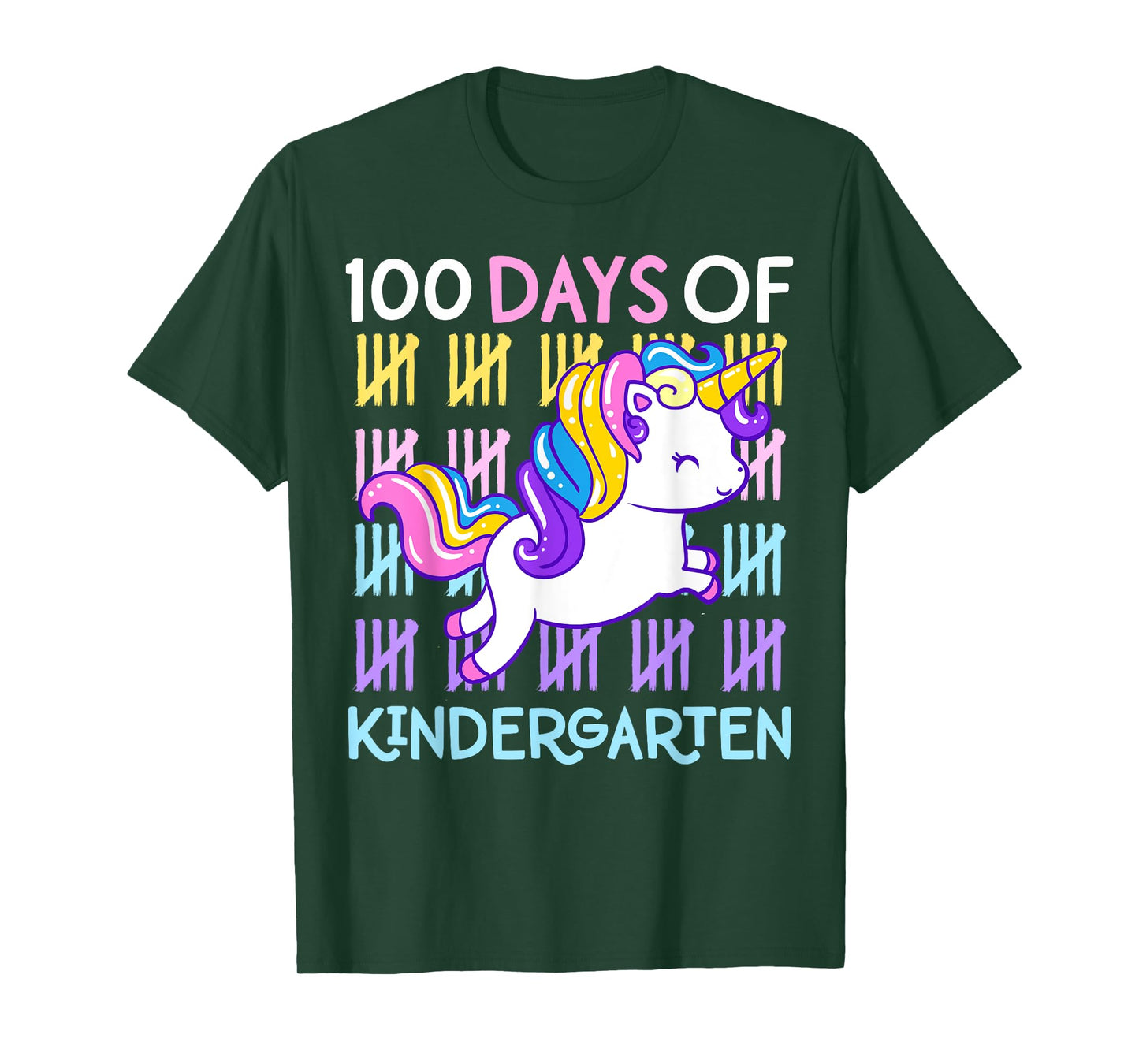 100 Days of Kindergarten Unicorn Girls 100 Days of School T-Shirt