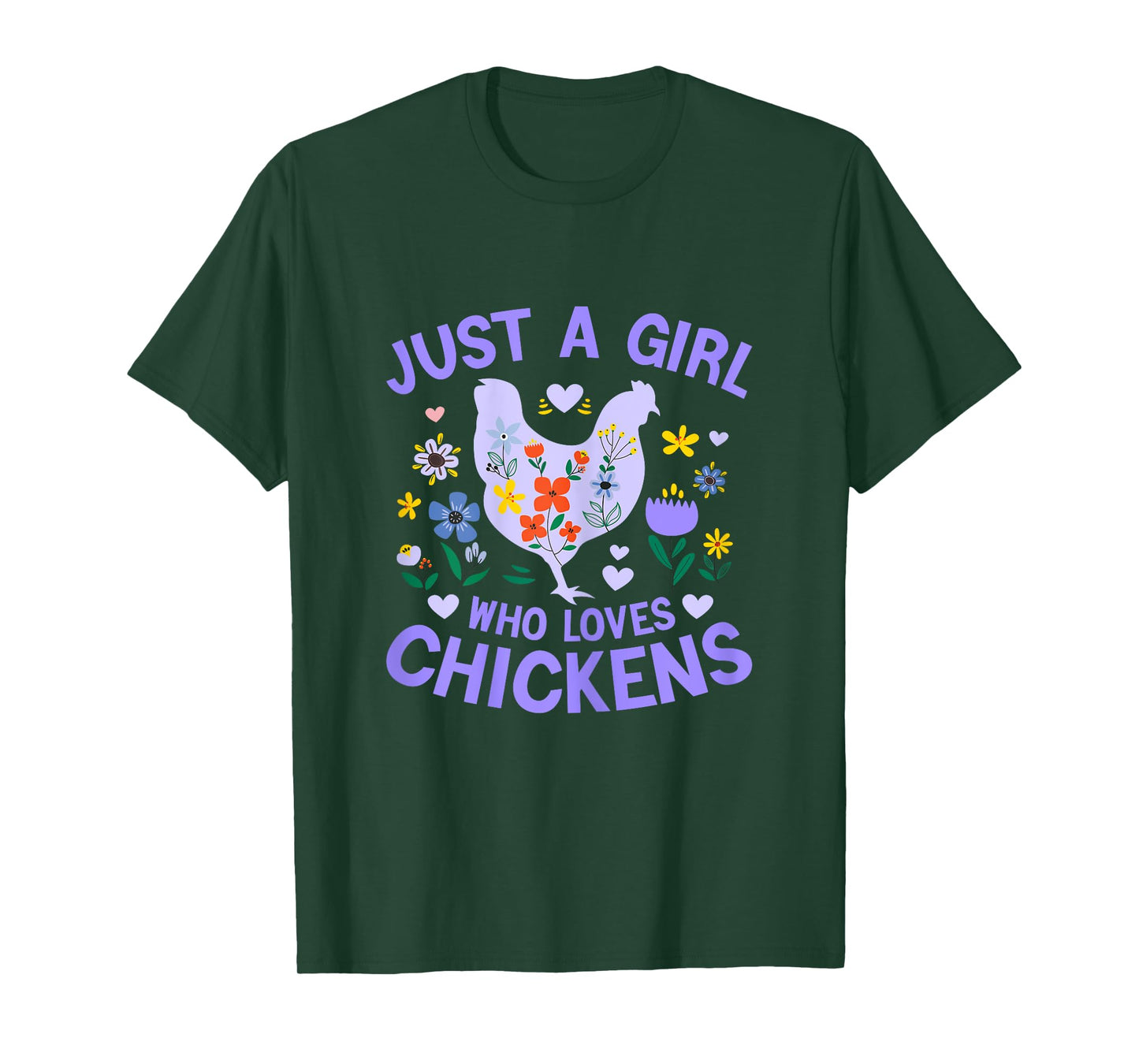 Just a Girl who Loves Chickens Shirt Cute Chicken Kids Women T-Shirt