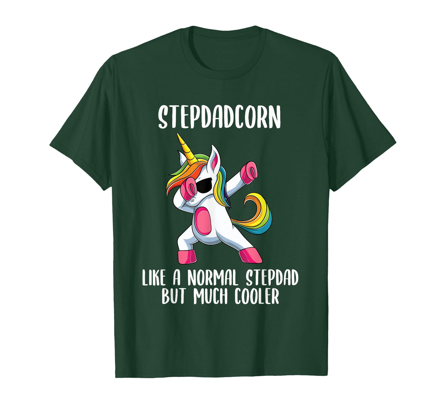 Unicorn Stepdad Girl Birthday Party Apparel StepdadCorn Cute T-Shirt