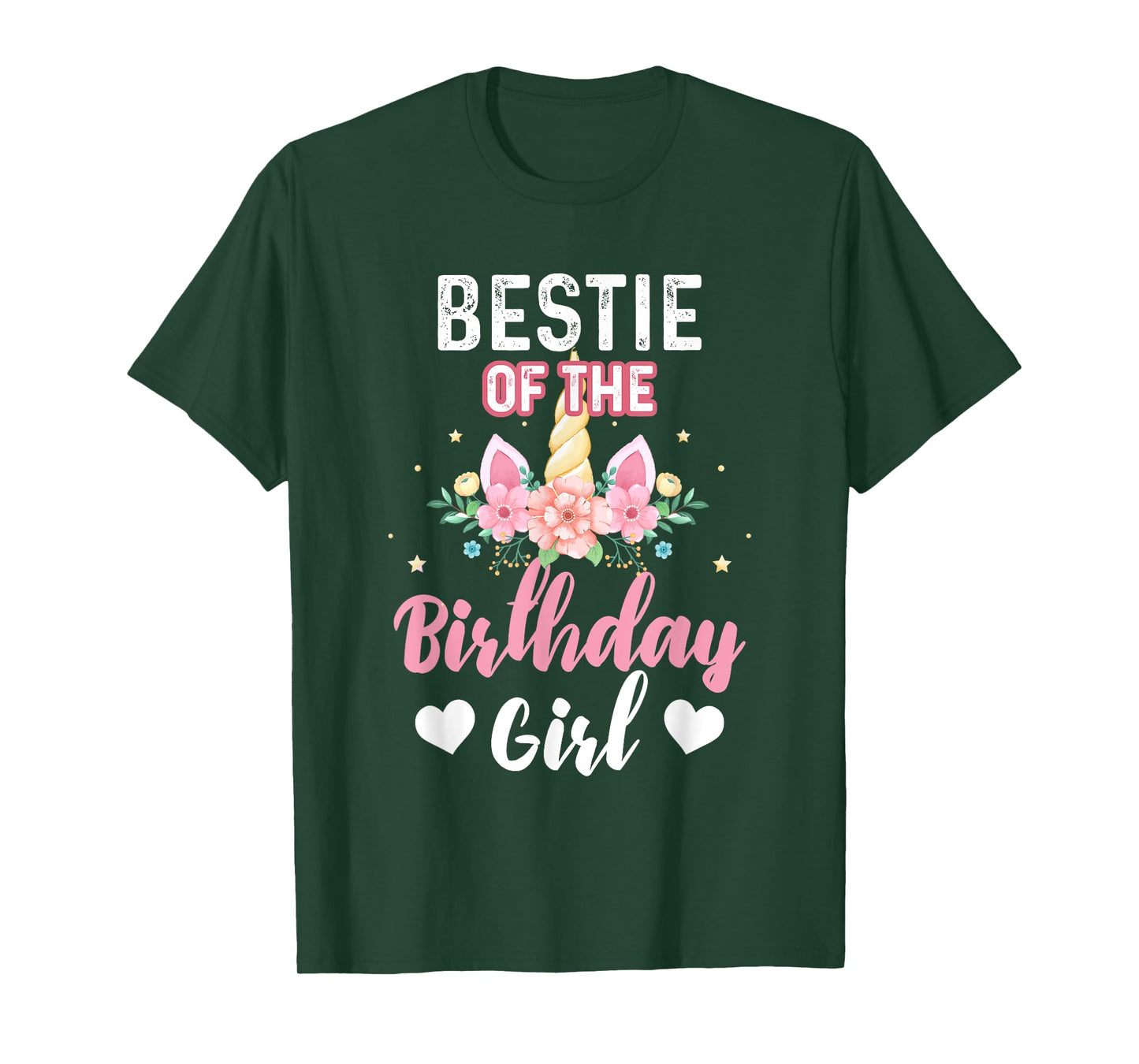 Bestie of the Birthday Girl Unicorn Family Matching Birthday T-Shirt