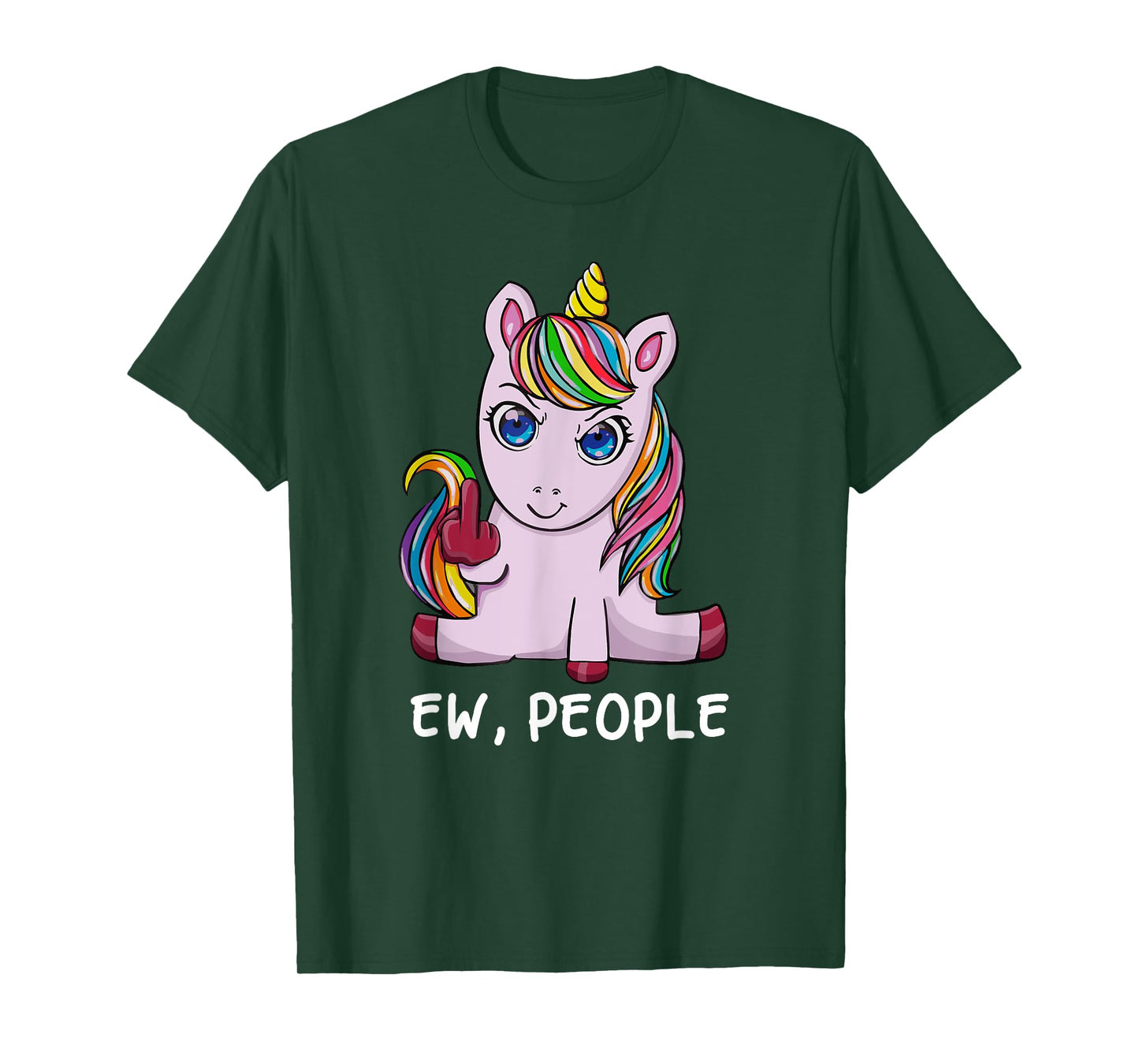 Funny Ew, People I Hate People Antisocial Unicorn T-Shirt