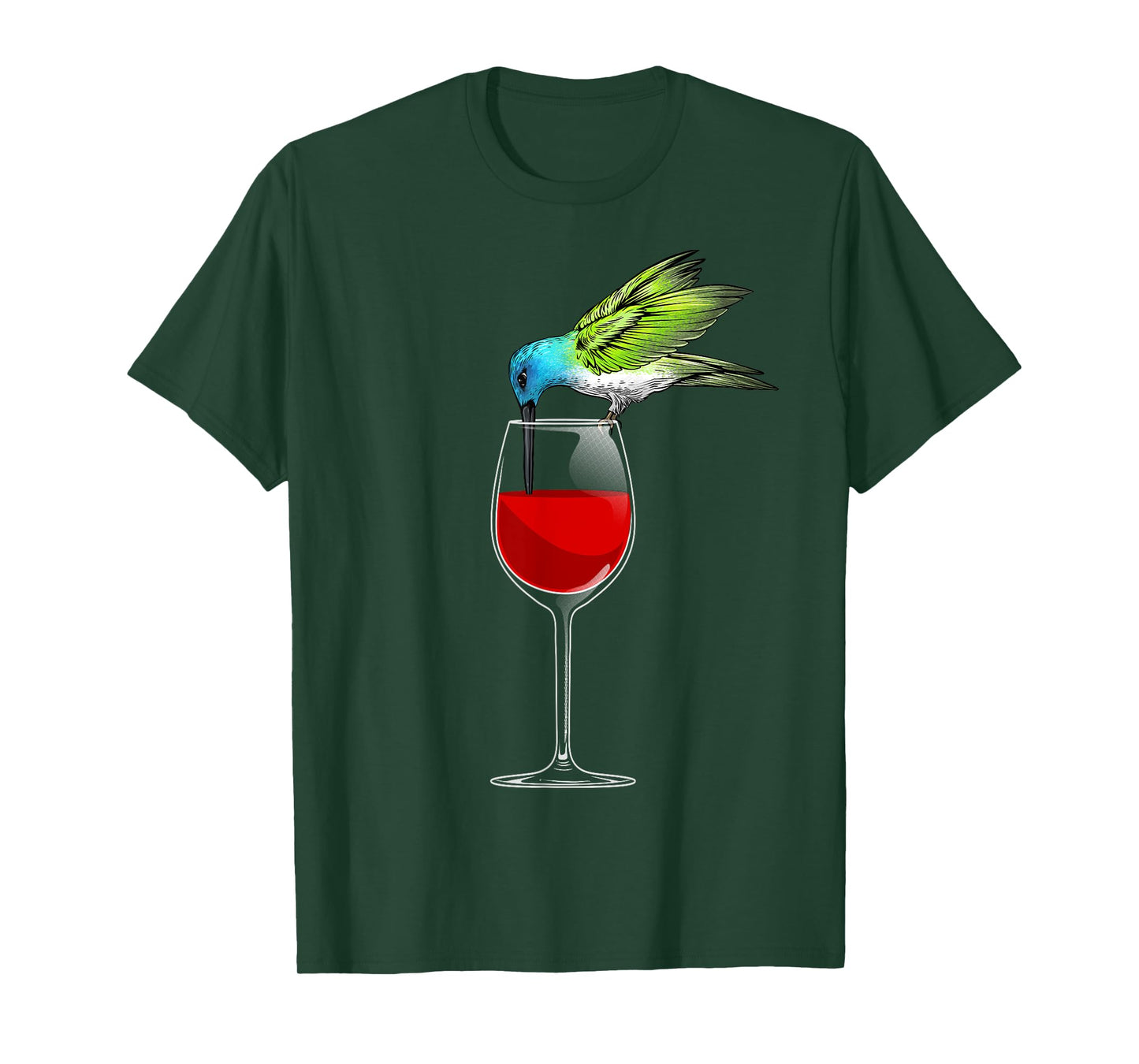 Cool Hummingbird For Men Women Wine Glass Animal Bird Lover T-Shirt
