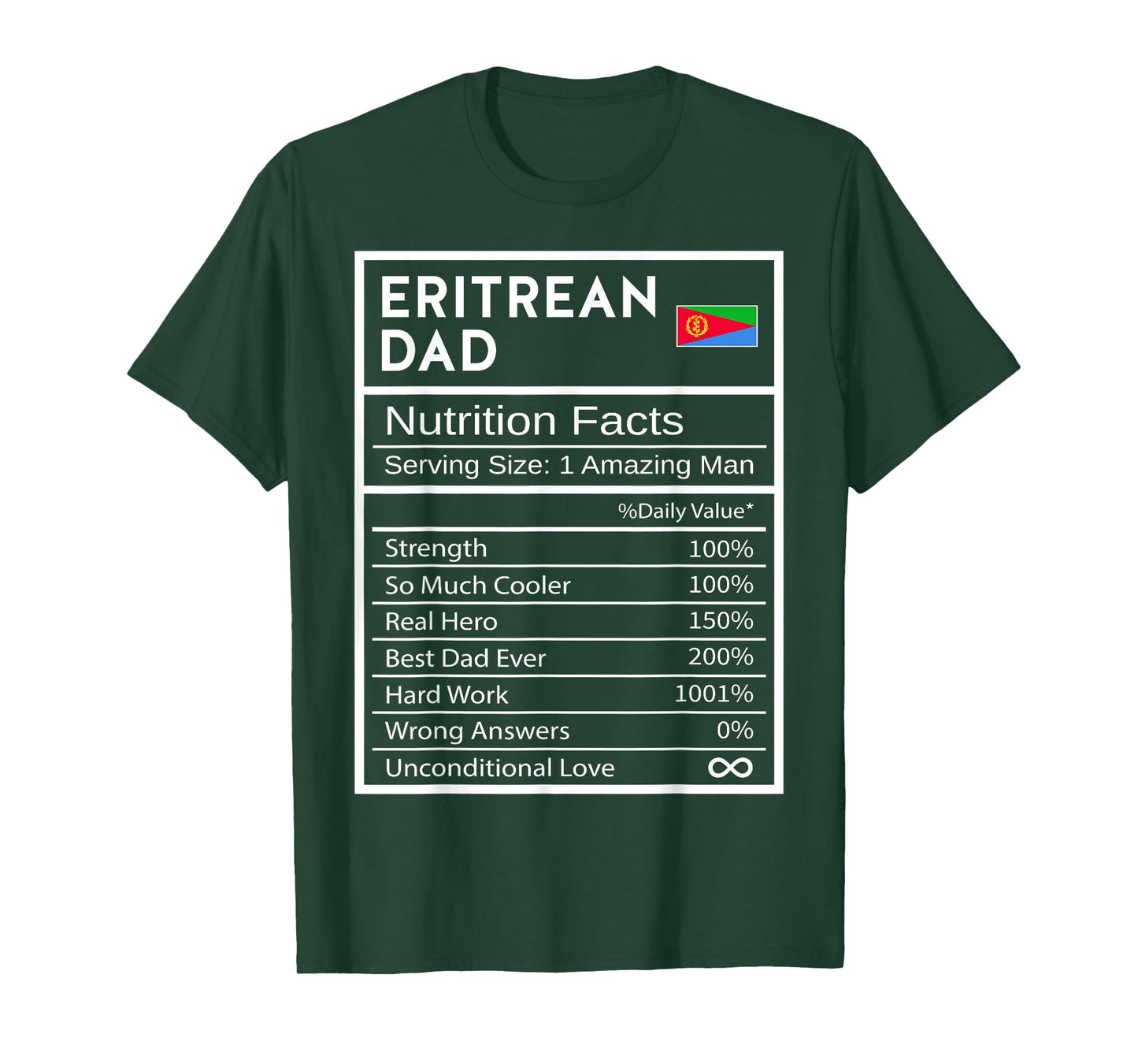 Eritrean Dad Nutrition Facts National Pride Gift For Dad T-Shirt