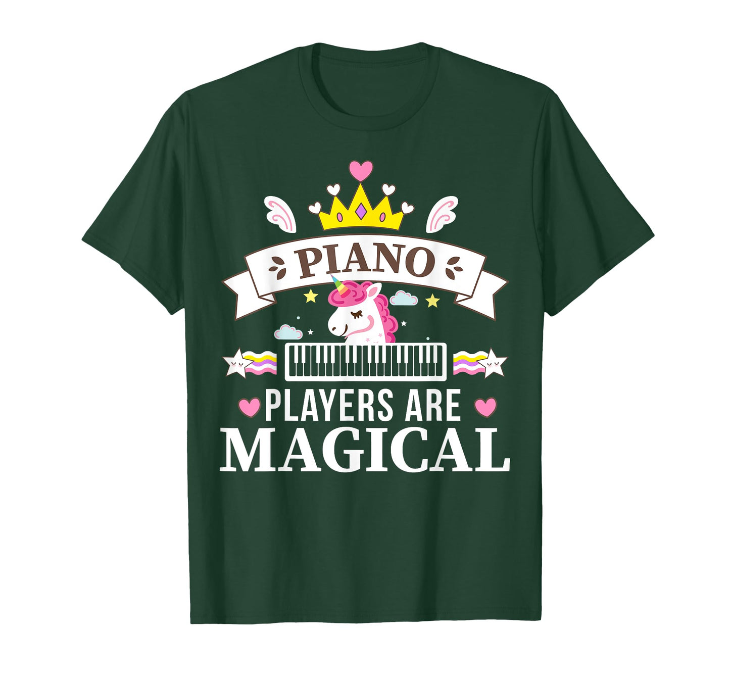 Piano Player Girl, Unicorn Student Learning Pianist Music T-Shirt
