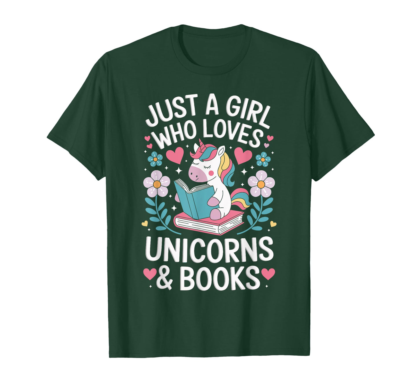 Just a Girl Who Loves Unicorns and Books T-Shirt