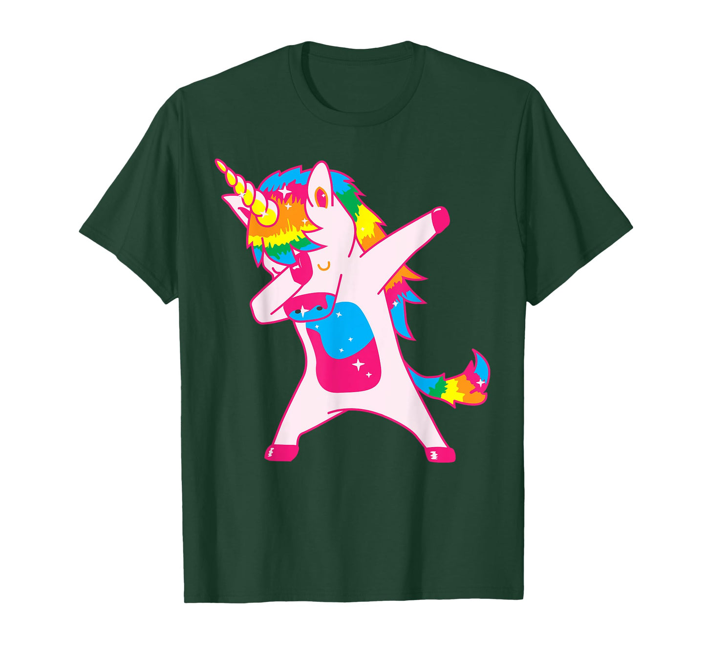 Unicorn Dancing: Pink Fluffy Unicorns Dancing On Rainbows T-Shirt