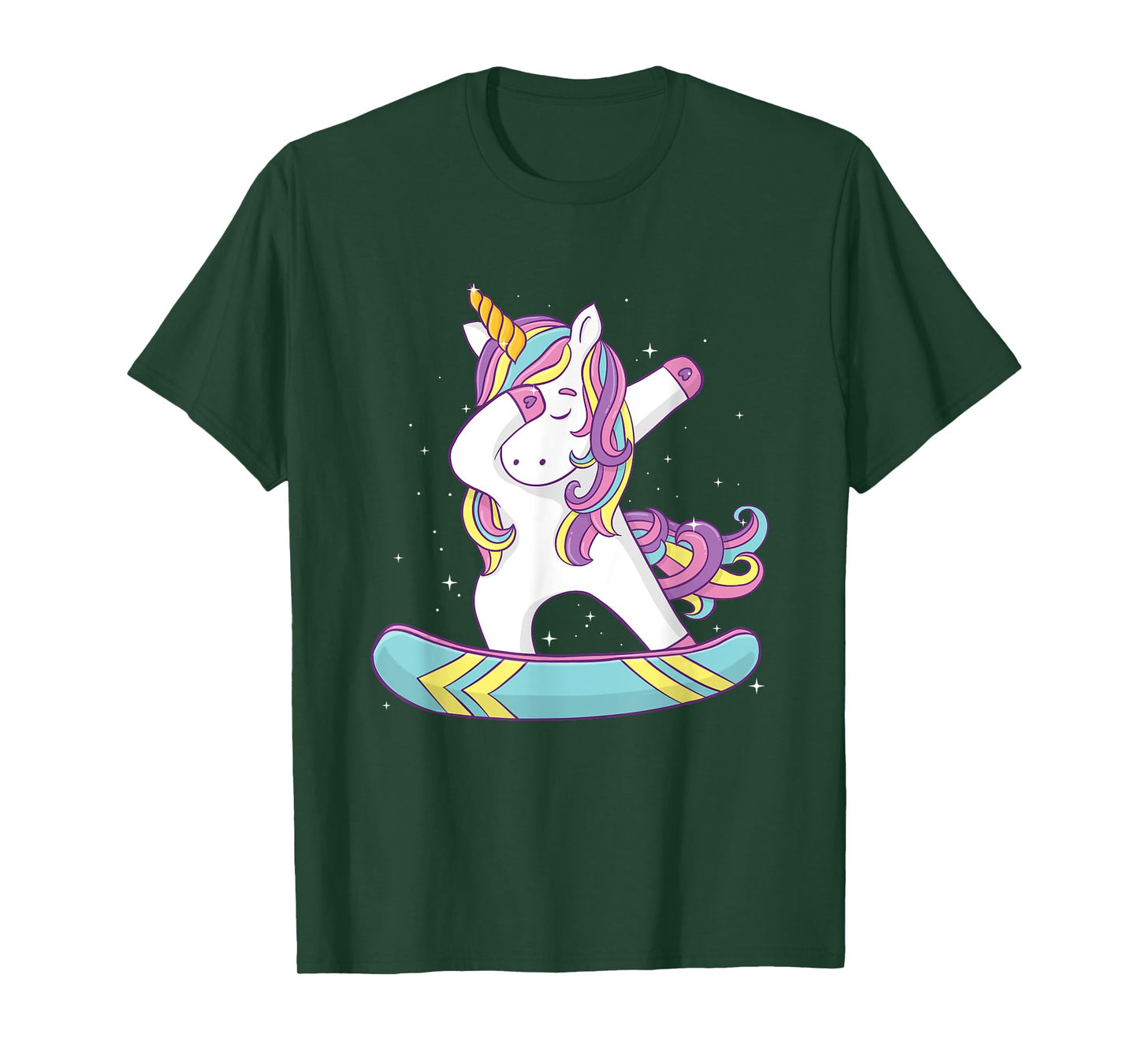 Unicorn Dabbing Snowboarder - Snowboard Snowboarding Lover T-Shirt