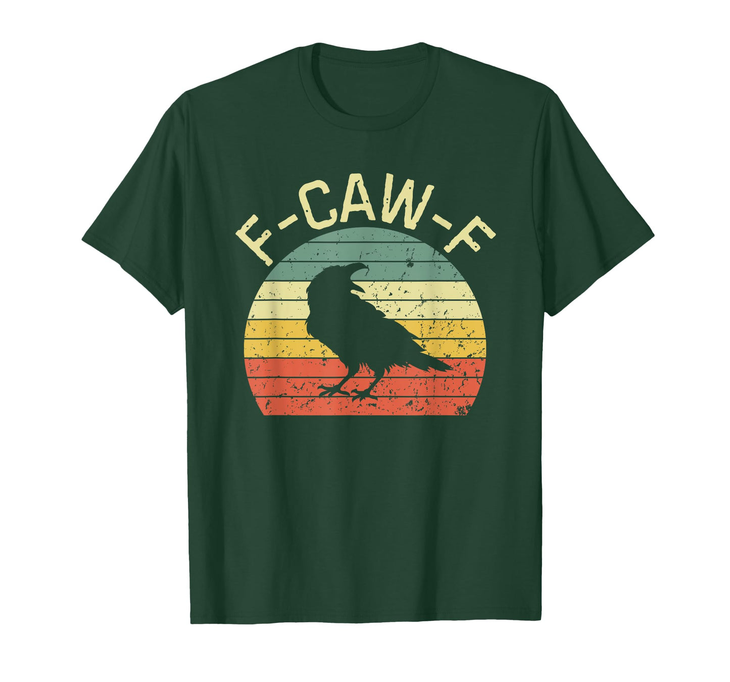 Retro Grunge F-Caw-F Black Crow Black Bird Cawing T-Shirt