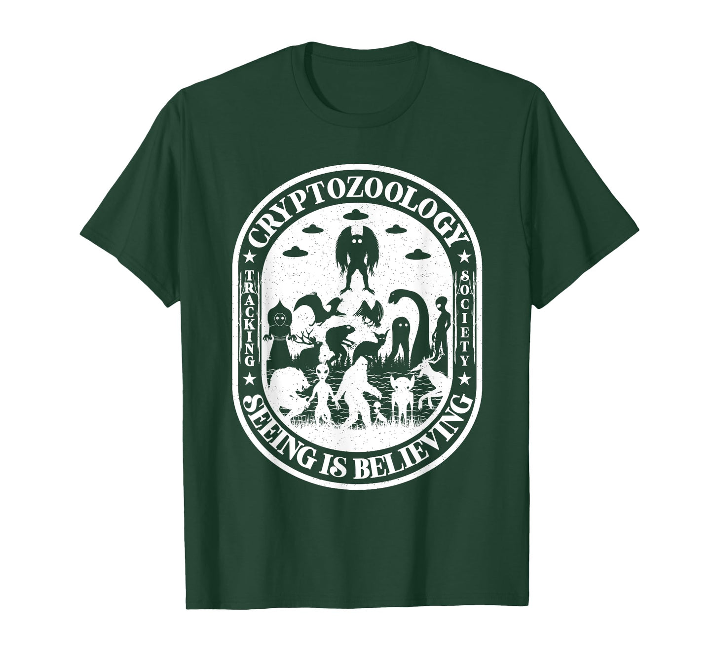 Bigfoot Nessie Mothman And Aliens Cryptid Team Cryptozoology T-Shirt