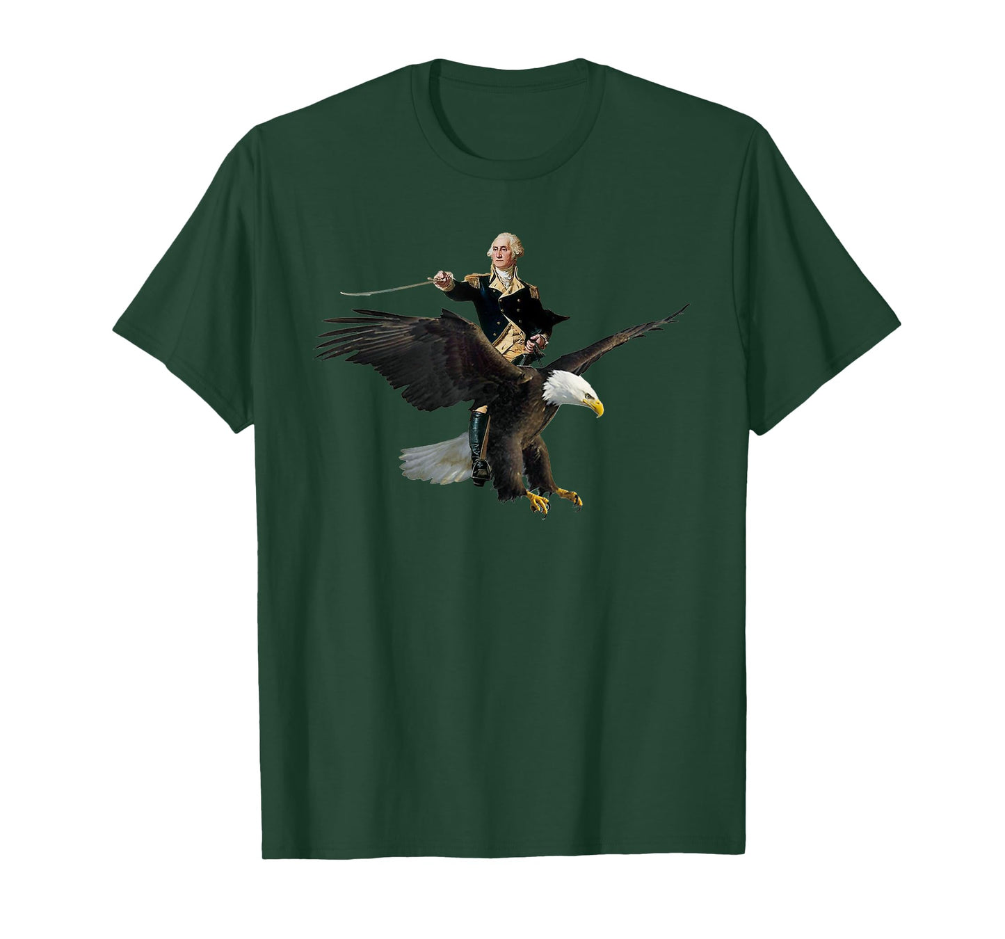 George Washington Riding A Bald Eagle - Patriotic T-shirt T-Shirt