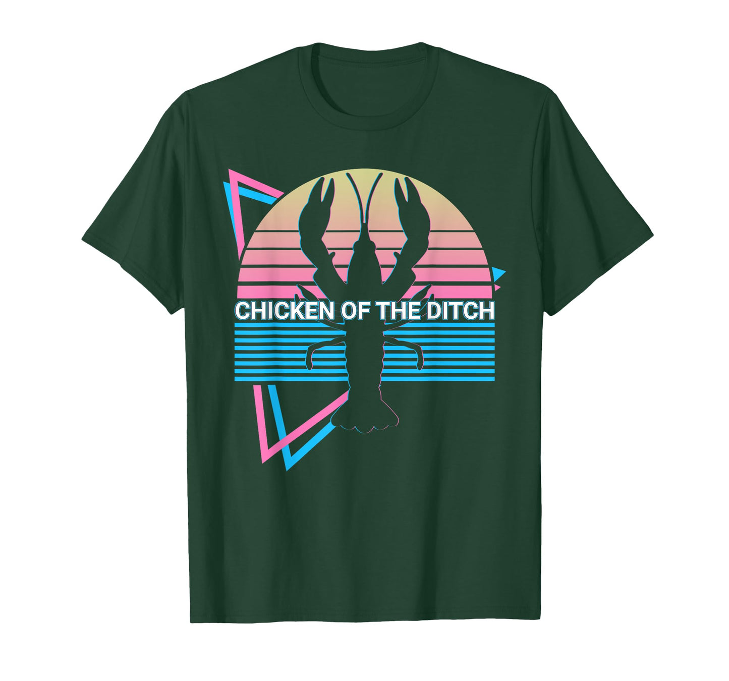Funny Crawfish Crayfish Retro Chicken Of The Ditch T-Shirt